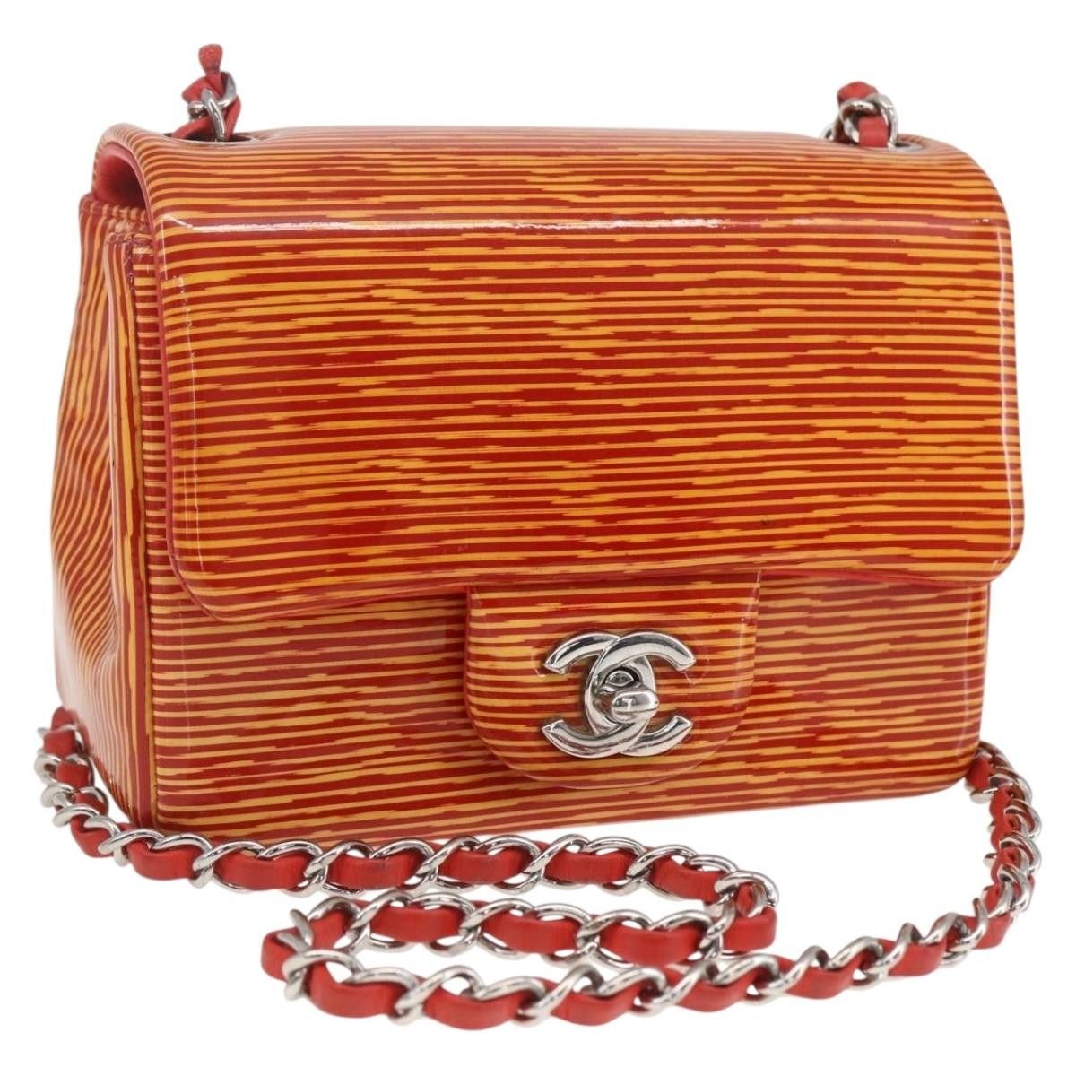 Chanel Chanel Square Classic Single Flap Bag Printed Patent Size ONE SIZE - 1 Thumbnail