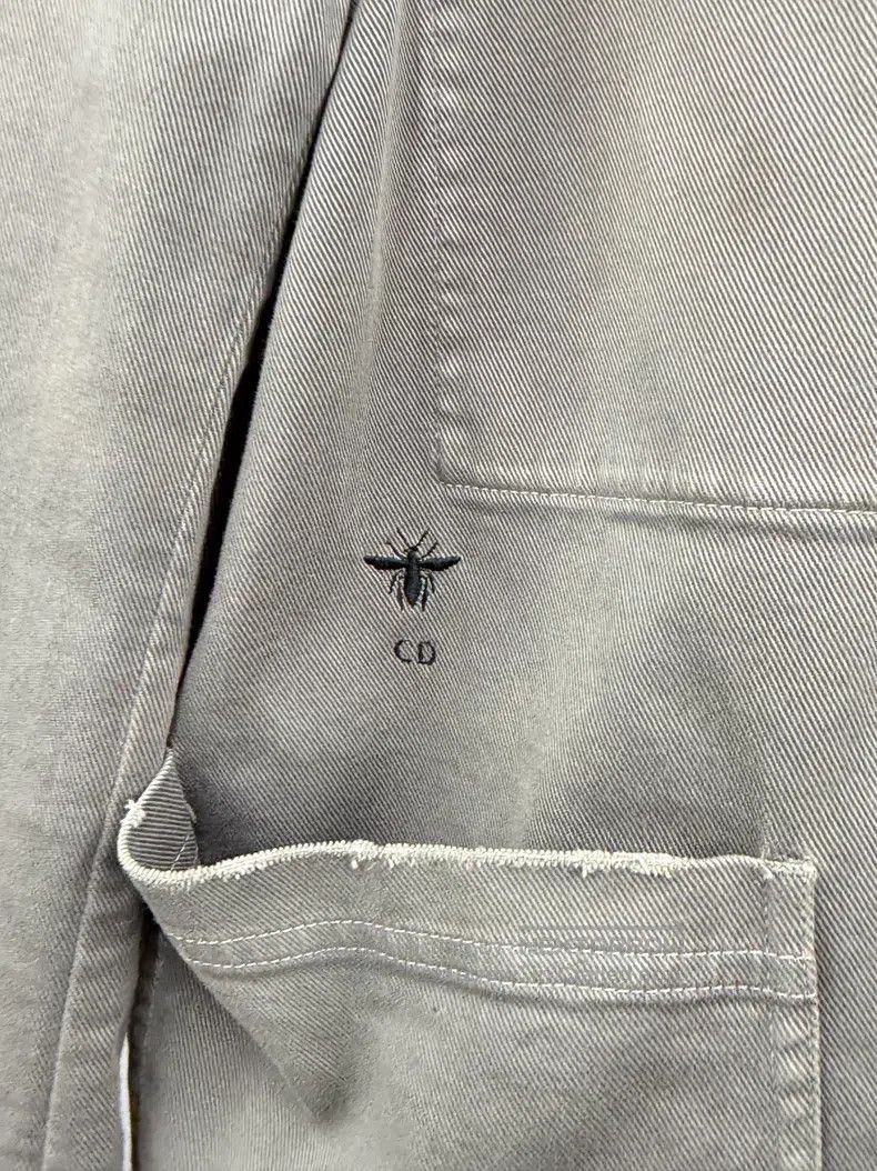 Dior Dior Gray four-pocket bee embroidered denim jacket Size XS / US 0-2 / IT 36-38 - 2 Thumbnail