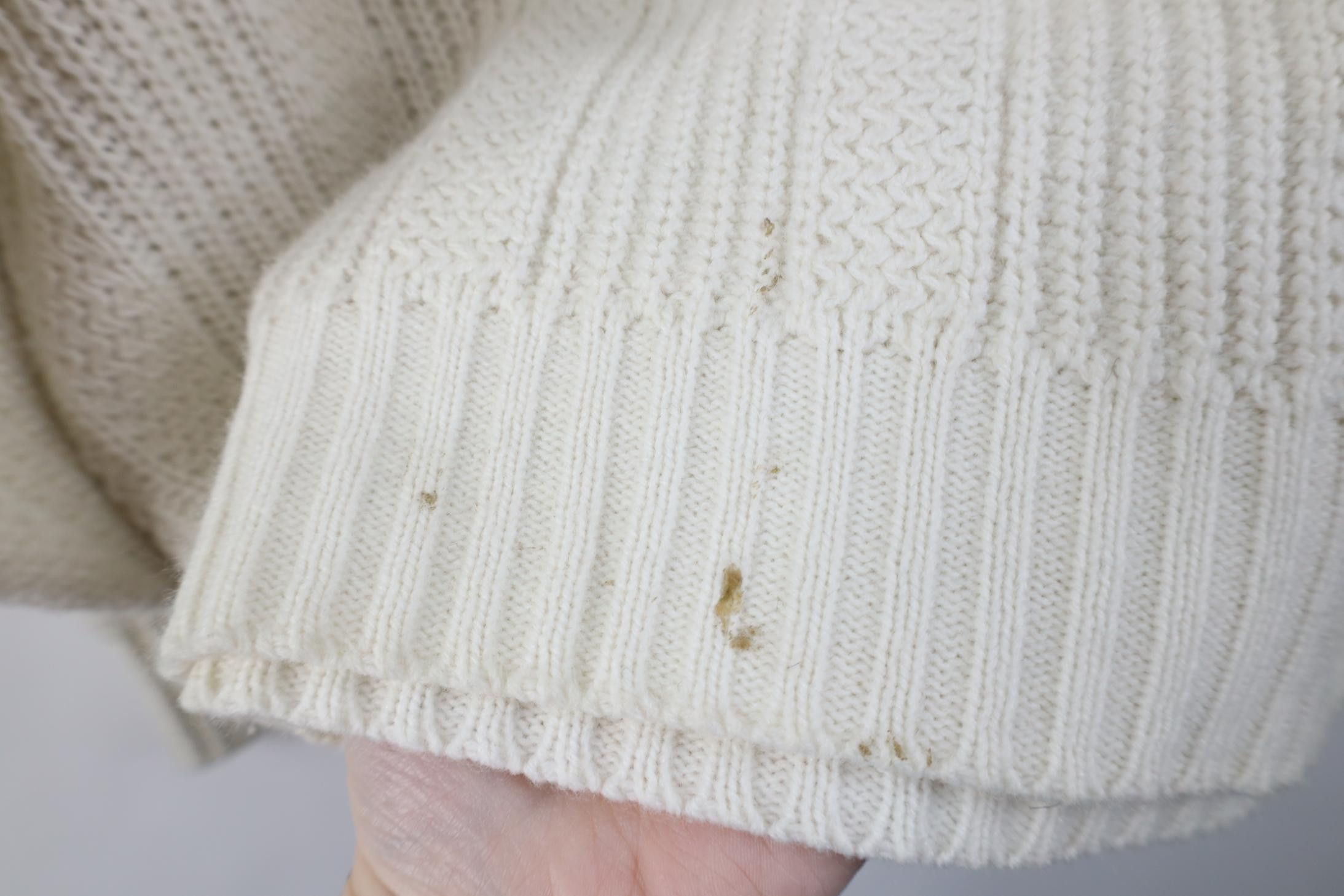 Vintage Vintage 70s Streetwear Zig Zag Ribbed Knit Sweater Cream USA Size US L / EU 52-54 / 3 - 9 Thumbnail