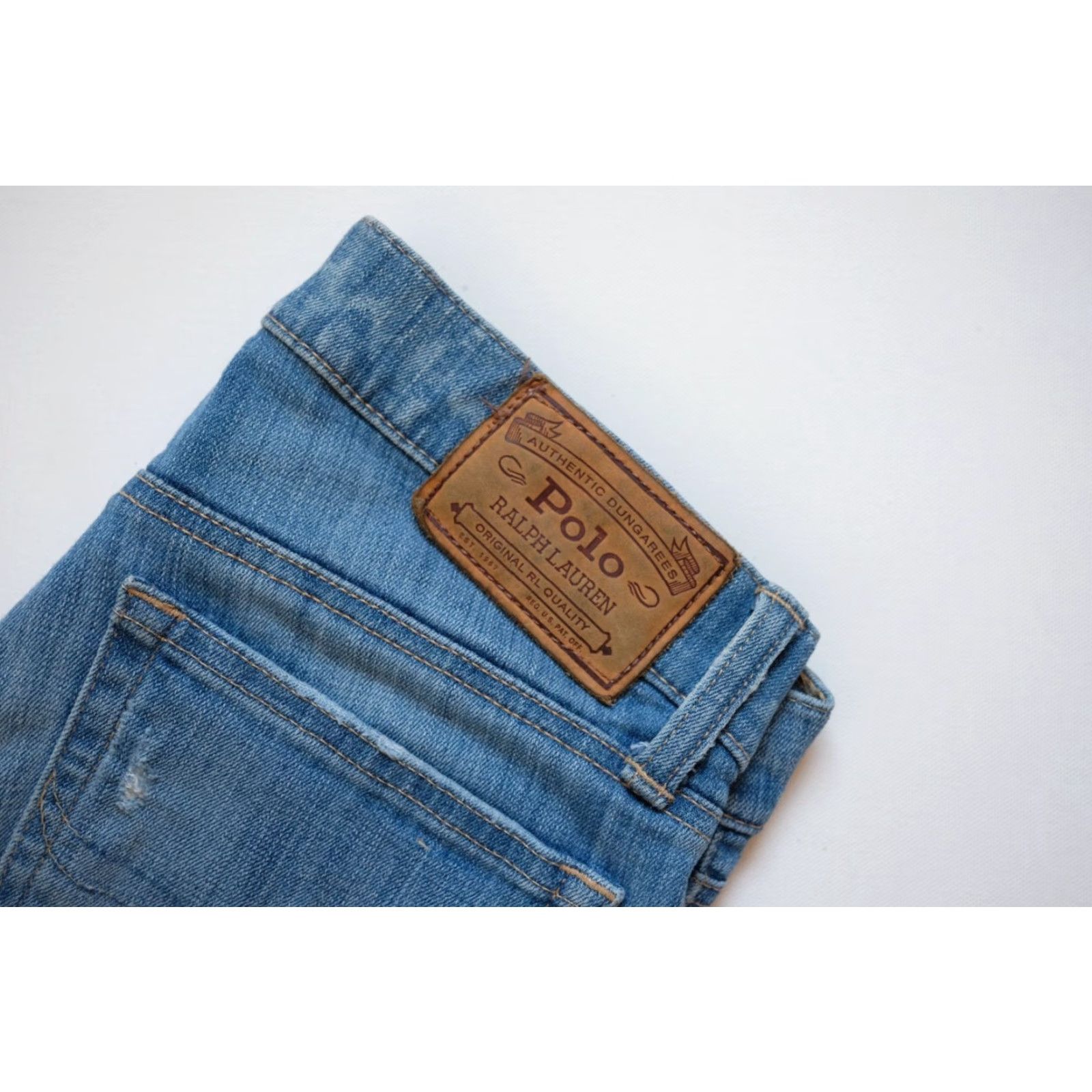 Ralph Lauren RALPH LAUREN POLO VTG Y2K 90s RETRO TOMPKINS SKINNY BLUE JEAN DENIM PANTS SZ 28 Size 28" / US 6 / IT 42 - 4 Thumbnail