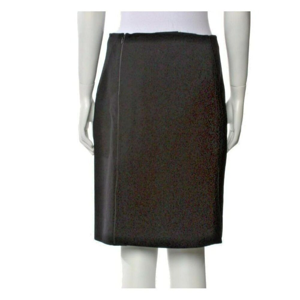 Prada Prada Black Wool Skirt US 6 IT 42 – Leather Trim, Vintage 2 Size 28" / US 6 / IT 42 - 7 Thumbnail