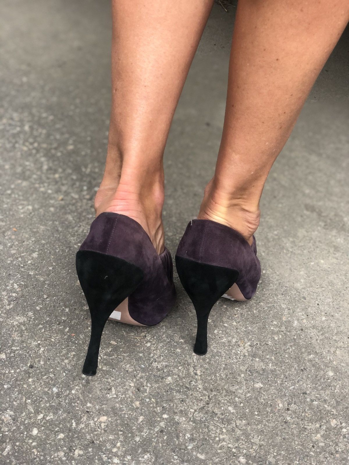 Prada Prada suede heels in dark purple and black Size US 9 / IT 39 - 3 Thumbnail