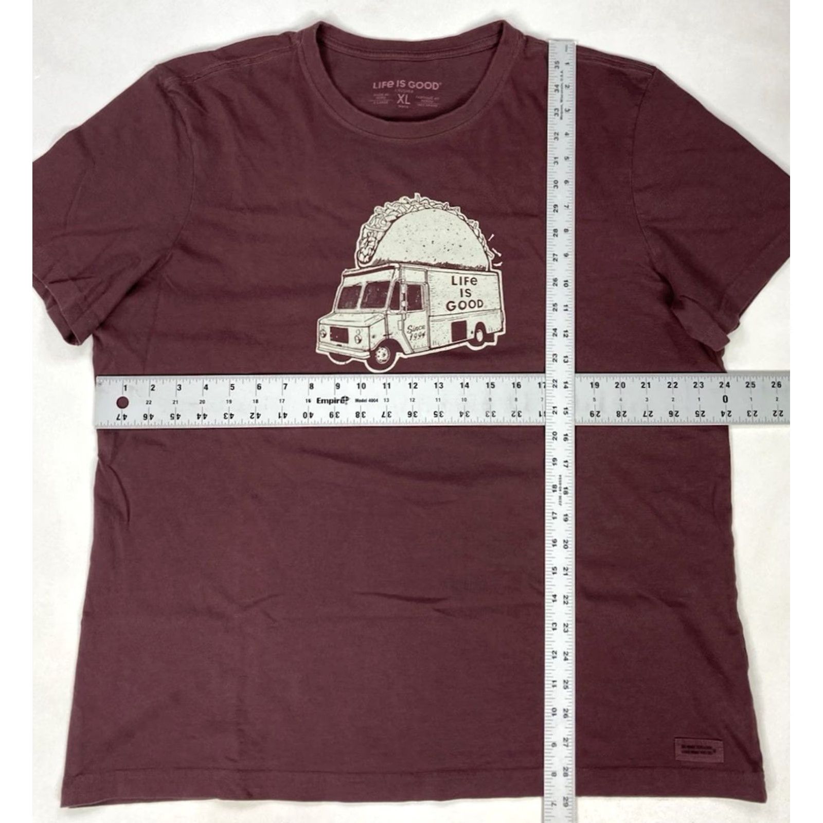 Life is Good Life is Good Crusher It's Tuesday Somewhere Taco Graphic T-shirt Men XL Red Size US XL / EU 56 / 4 - 6 Thumbnail