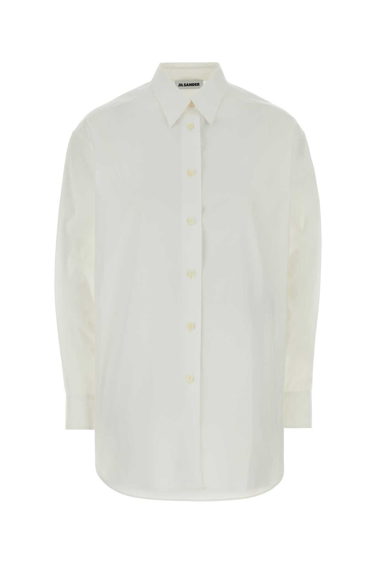 Jil Sander White Poplin Oversize Shirt Size L / US 10 / IT 46 - 1 Thumbnail