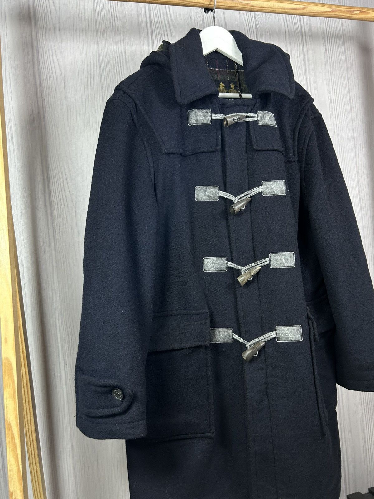 Barbour Barbour Duffle Wool Heavy Coat Size 40 Dark Blue Size US M / EU 48-50 / 2 - 2 Thumbnail