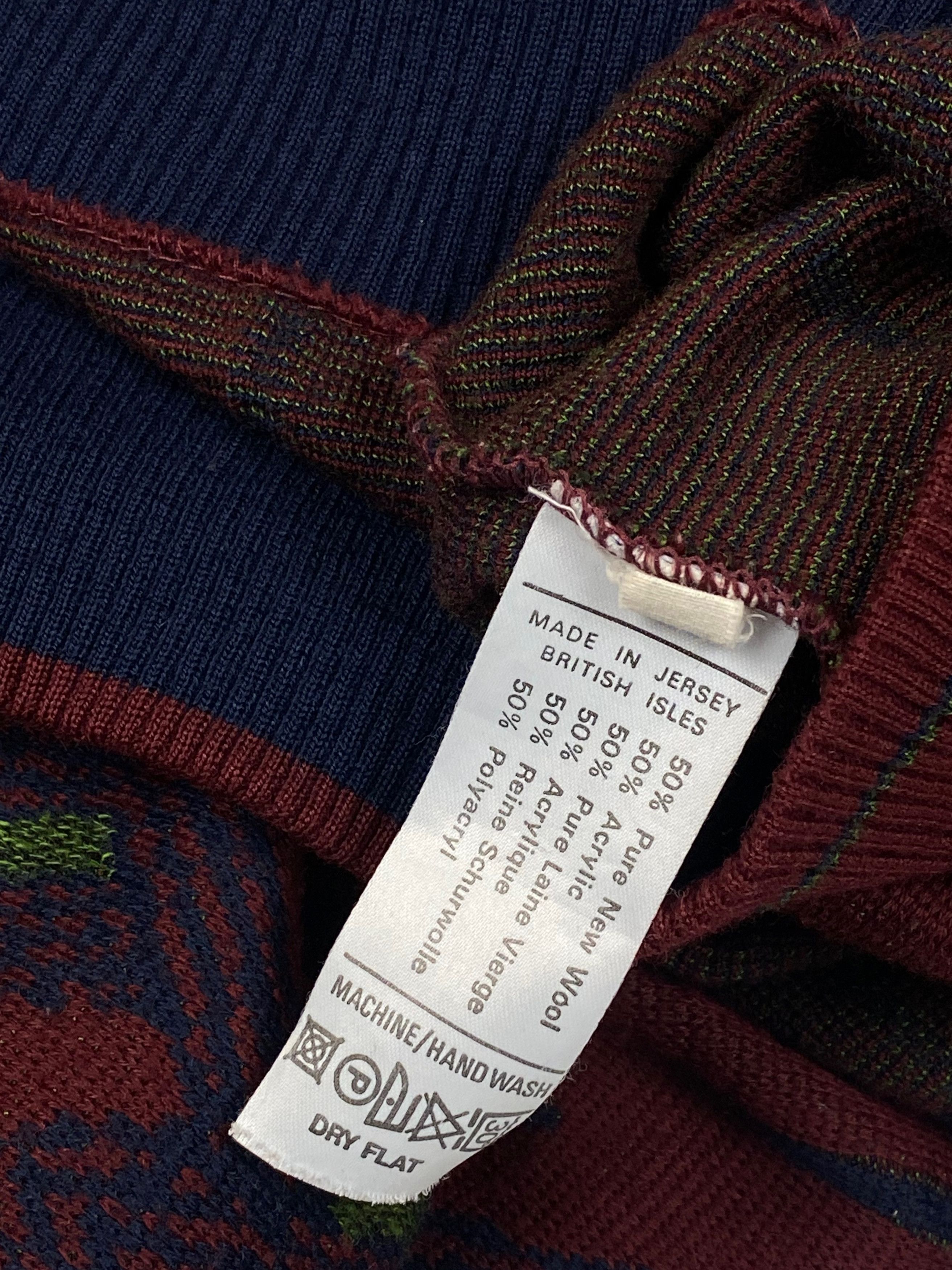 Vintage Vintage PIERRE SANGAN Crazy Print Wool Sweater Cardigan M647 Size US L / EU 52-54 / 3 - 7 Thumbnail