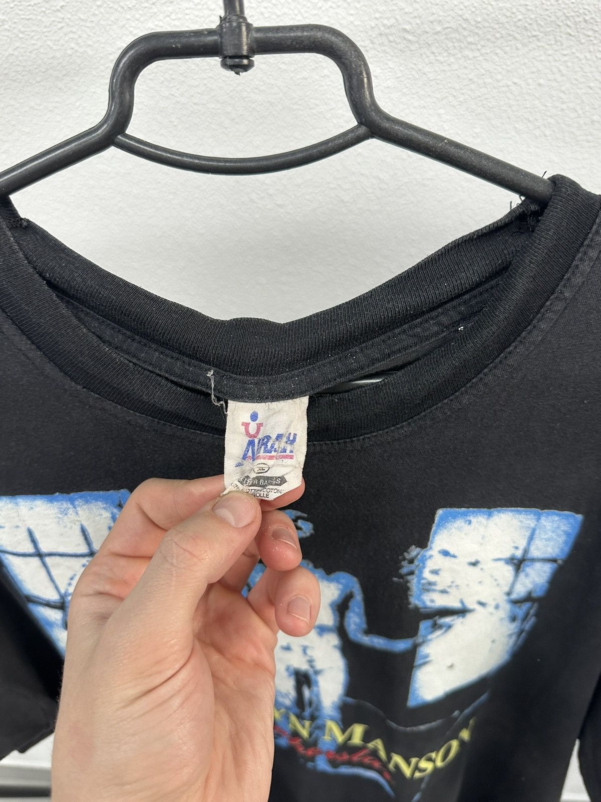 Band Tees × Vintage Marilyn Manson Vintage 90's Band Logo T Shirt Size US XL / EU 56 / 4 - 7 Thumbnail