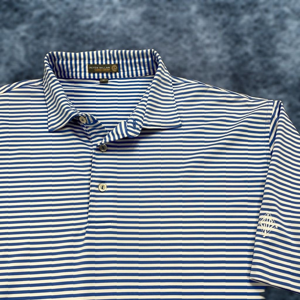 Peter Millar Peter Millar Interlachen Polo Shirt Mens XL Blue Purple Summer Comfort Golf Shirt Polo Mens XL Blue Purple Size US XL / EU 56 / 4 - 1 Thumbnail