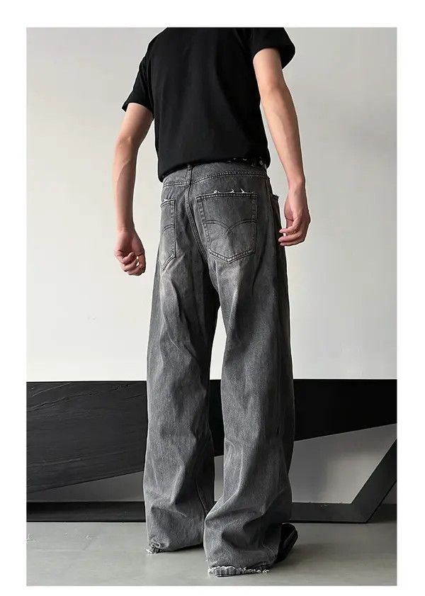 Jean Kobayashi x Mio Baggy Washed Straight Flare Jeans Size US 33 - 8 Thumbnail