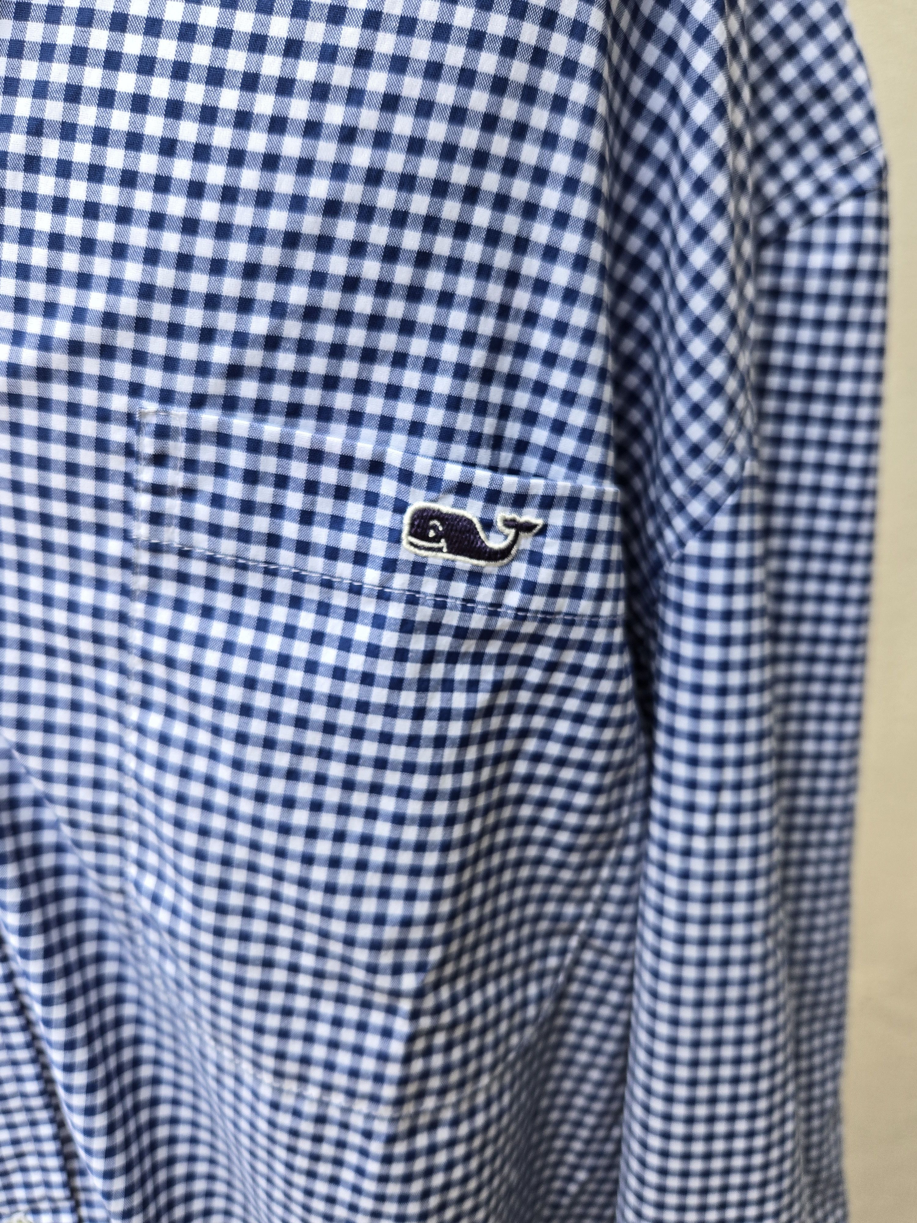 Vineyard Vines Vineyard Vines Men's Blue/white gingham Classic Tucker Shirt Size US M / EU 48-50 / 2 - 2 Thumbnail