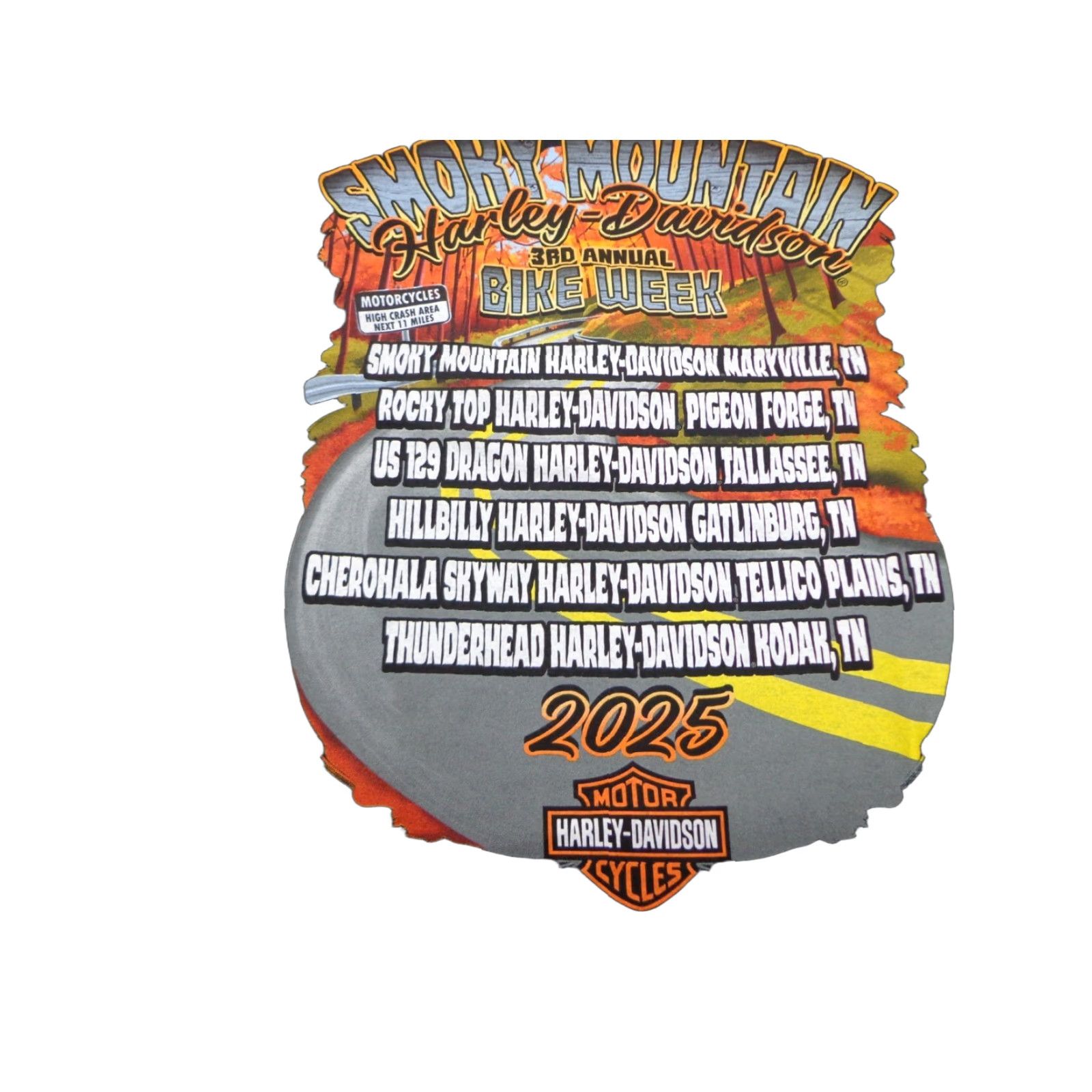 Harley Davidson Harley-Davidson T-Shirt Harley-Davidson Smoky Mountain Motorcycle 2025 Bike Week Black XL Men Short Sleeve Crew Neck Graphic Print Vintage No Size US XL / EU 56 / 4 - 1 Thumbnail