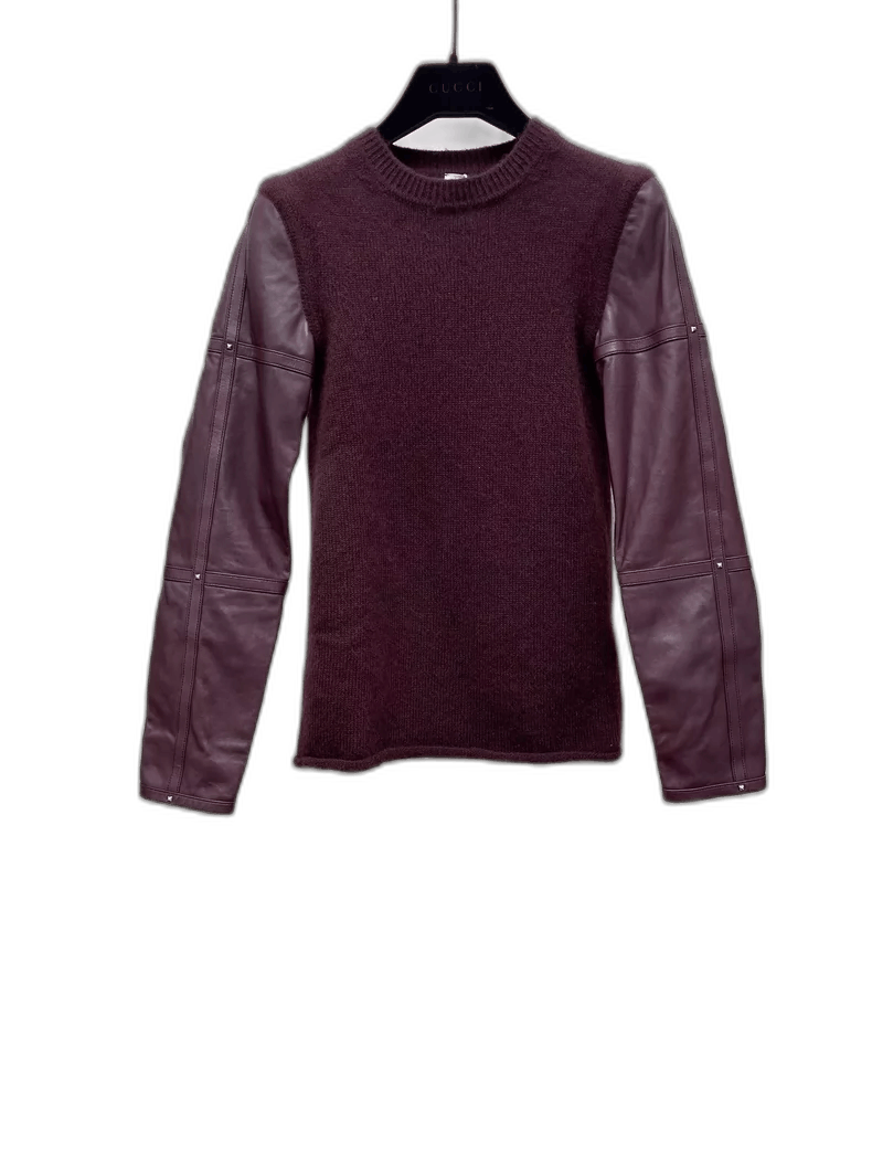 Hermes Hermes Wool Cashmere Sweater with Leather Sleeves Size XS / US 0-2 / IT 36-38 - 1 Thumbnail