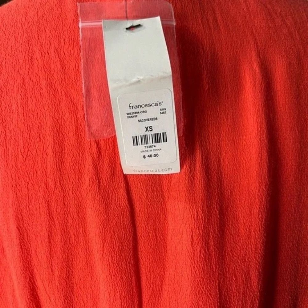 Other Francesca's Alya Women's XS Solid Coral Blouse Button V-Nec Size XS / US 0-2 / IT 36-38 - 5 Thumbnail
