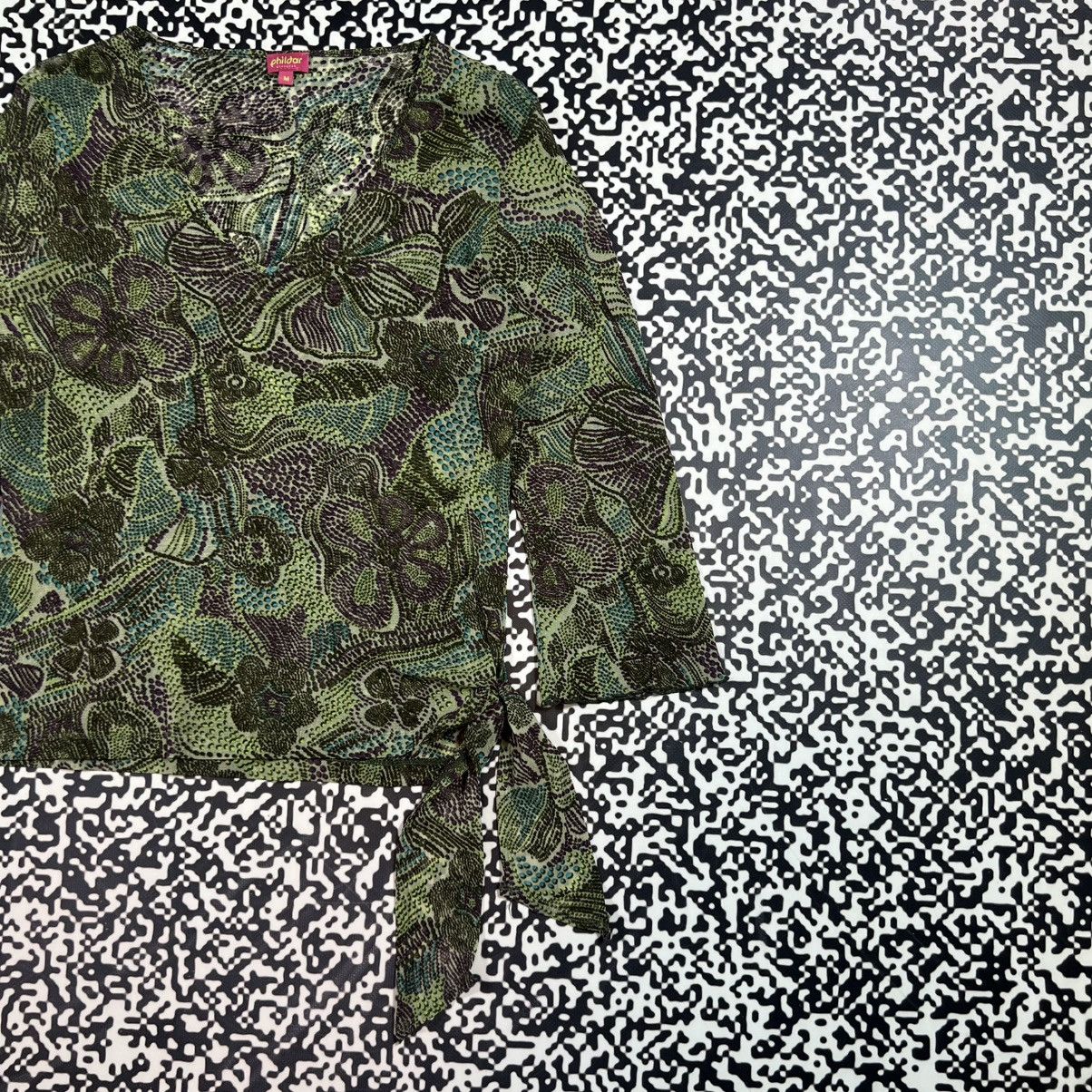 Japanese Brand Vintage Y2K Japanese Floral Mesh Longsleeve Retro 90s Style Size M / US 6-8 / IT 42-44 - 6 Thumbnail