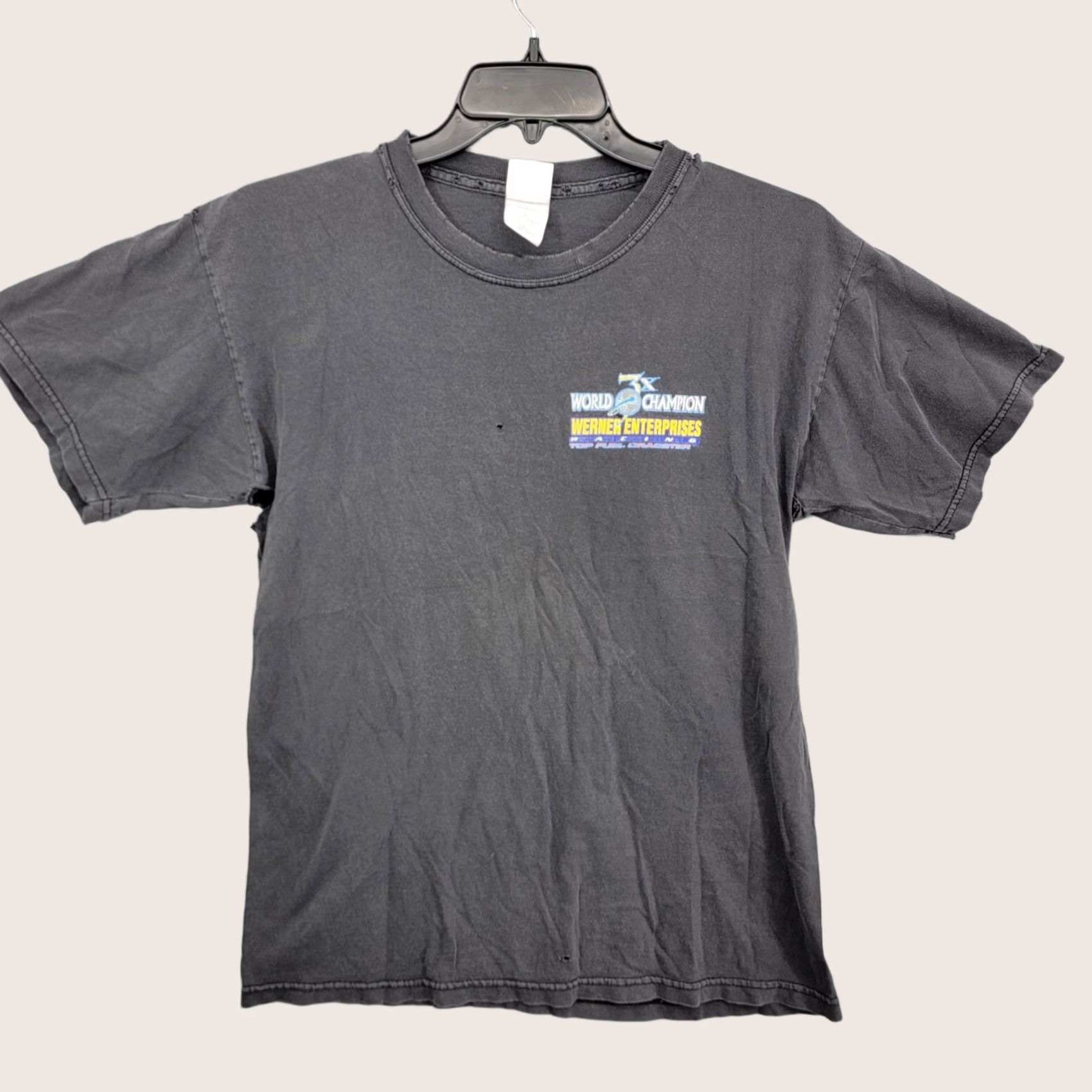 Gildan VINTAGE Nike Shirt Adult M Black Graphic Print T Shirt Y2K Werner Top Fuel Dragster IHRA Drag Racing Tee Size US M / EU 48-50 / 2 - 1 Thumbnail