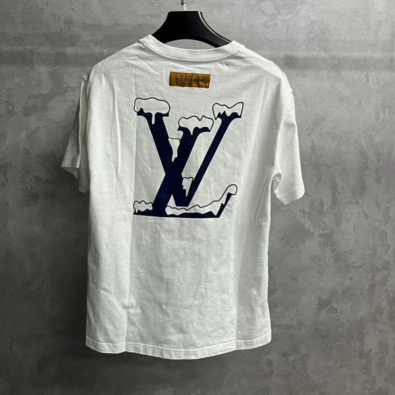 Louis Vuitton Louis Vuitton White Logo Print Short Sleeve Drop Shoulder Size US L / EU 52-54 / 3 - 2 Thumbnail