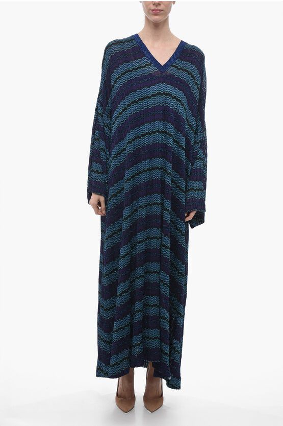 image of Missoni Iconic Lurex Maxidress in Blue, Women's (Size Medium)
