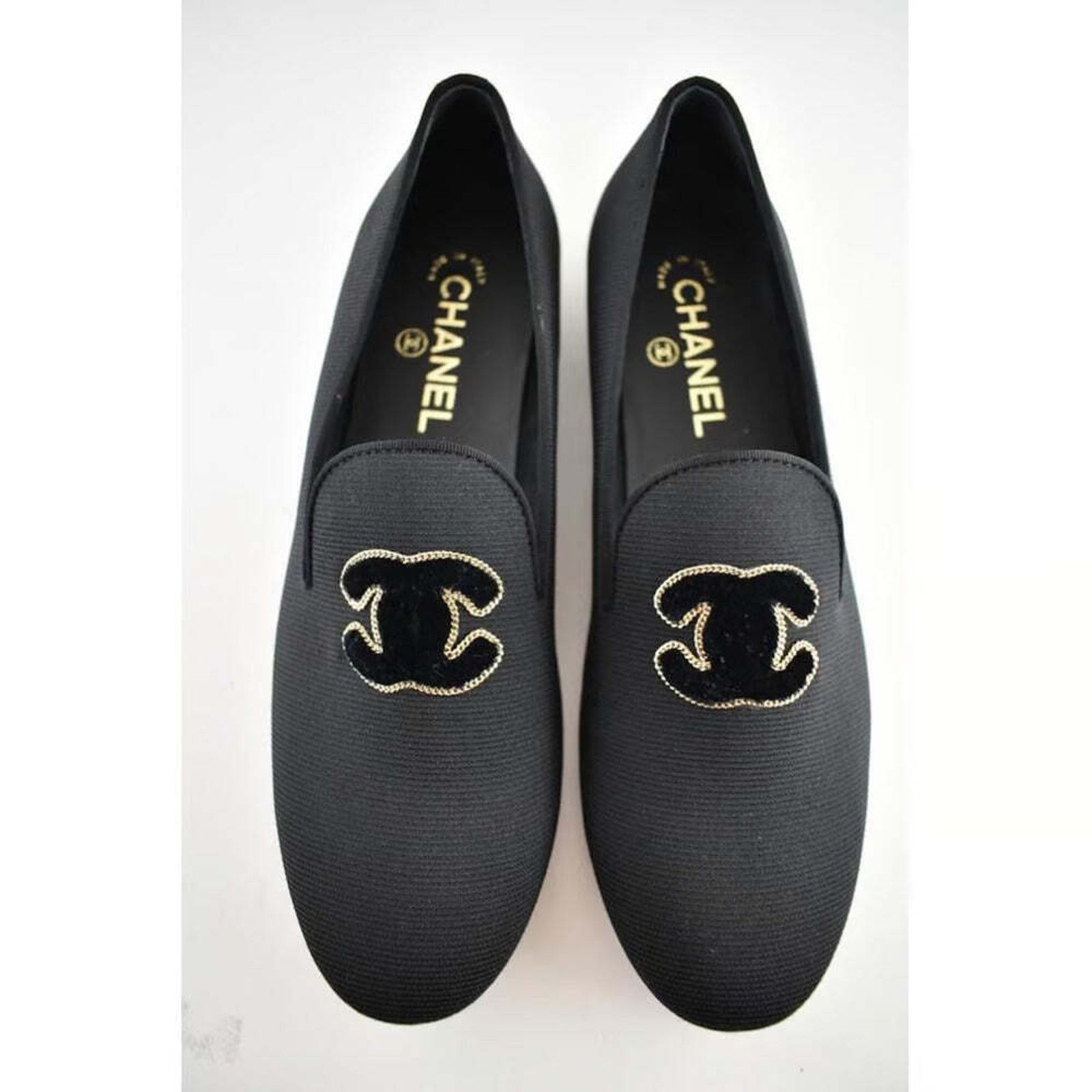 Chanel Grosgrain Chain Around Mule Mocasin Ballet Loafer Flat 34.5 Size US 4.5 / IT 34.5 - 6 Thumbnail