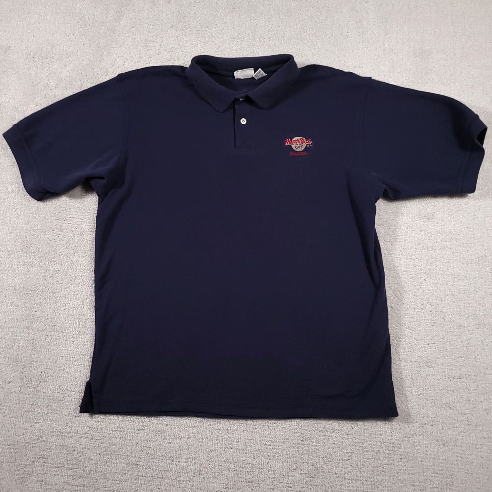 Hard Rock Cafe VINTAGE Hard Rock Cafe Orlando Polo Shirt Mens Large Navy Blue 100% Cotton Embroidered Logo Polo Size US L / EU 52-54 / 3 - 2 Thumbnail