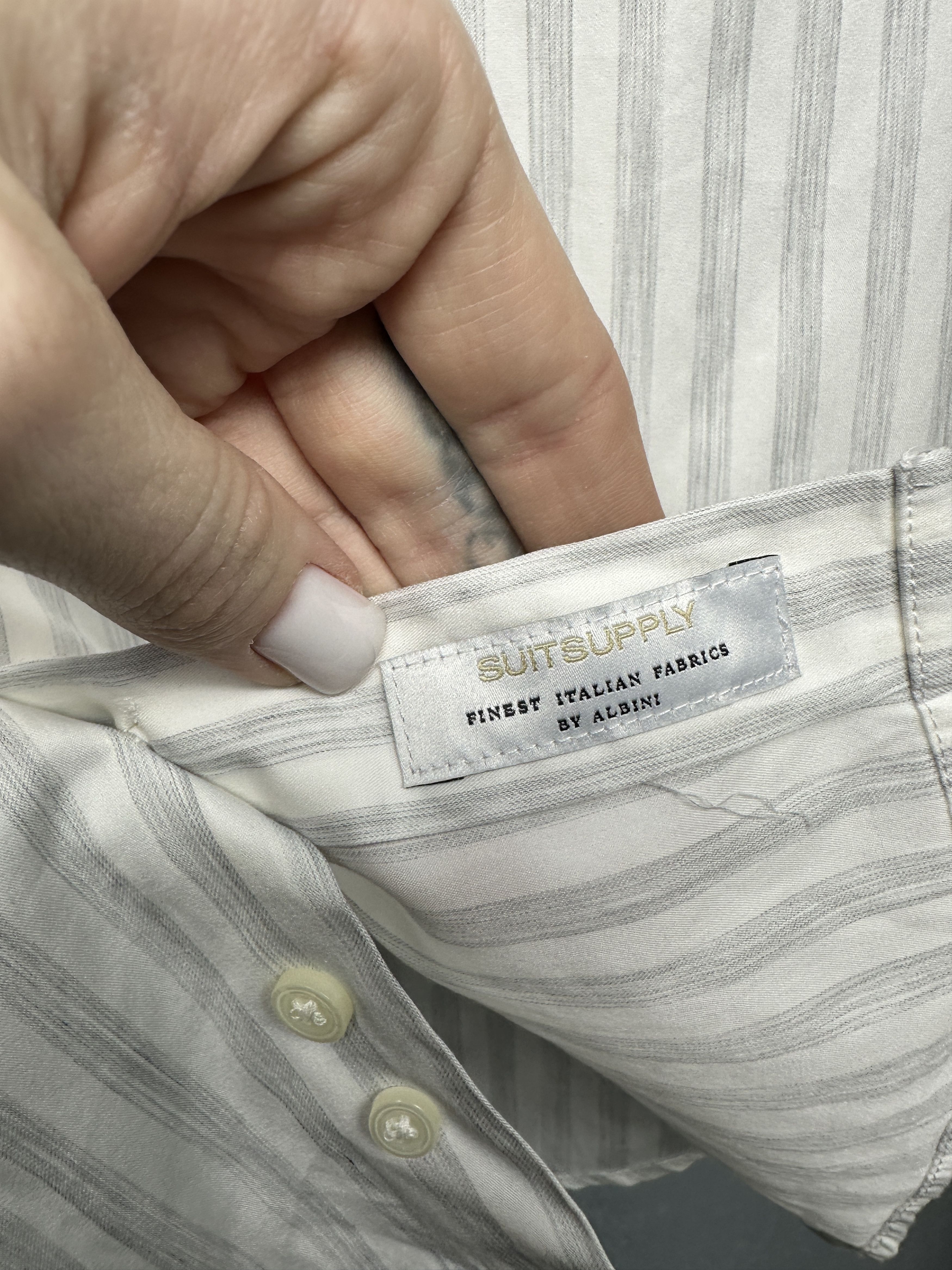 Suitsupply Suitsupply Mens Long Sleeve Striped Shirt Size US S / EU 44-46 / 1 - 5 Thumbnail