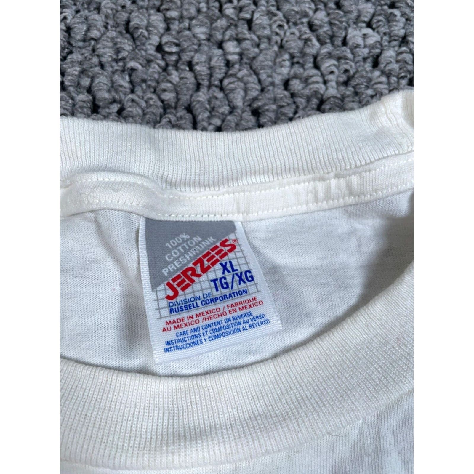 Jerzees VINTAGE Jerzees Texas Flag Print T-Shirt Adult XL White Men Short Sleeve Crew Neck 90s USA Made Size US XL / EU 56 / 4 - 3 Thumbnail