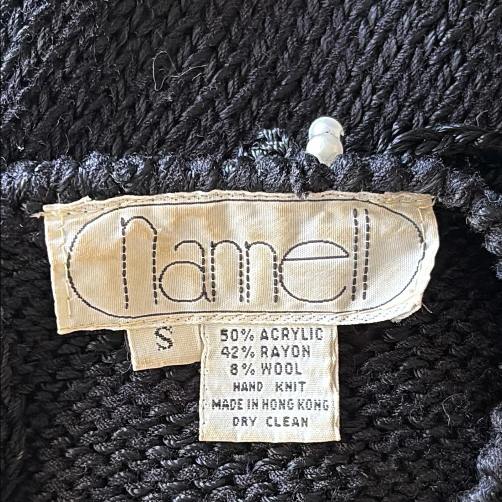 Vintage Nannell Vintage 80s Peals Hand Knit Sweater Black Size S / US 4 / IT 40 - 5 Thumbnail