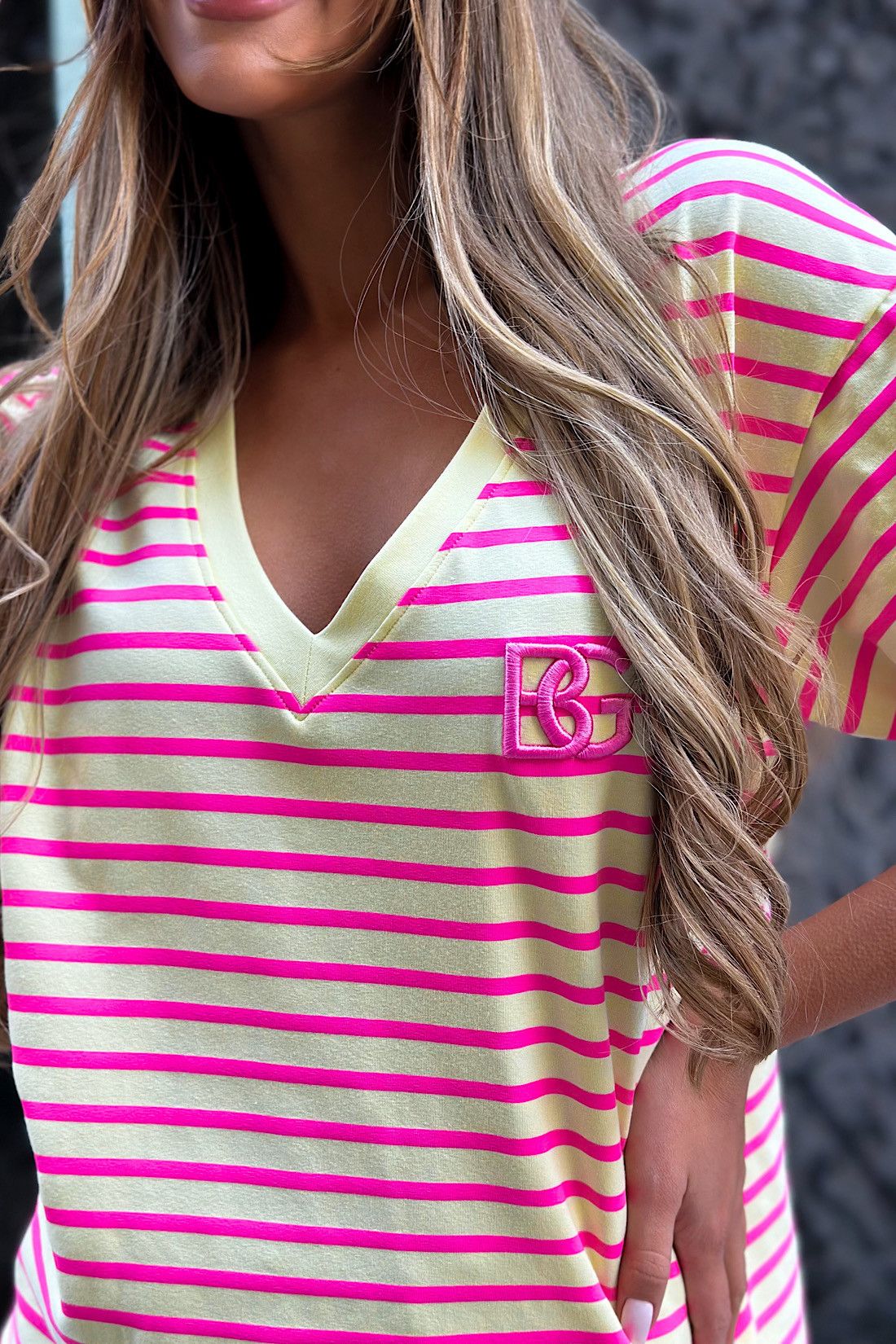 Other WOMEN'S T-SHIRT BG V-TIP | BANANA – PINK Size S / US 4 / IT 40 - 2 Thumbnail