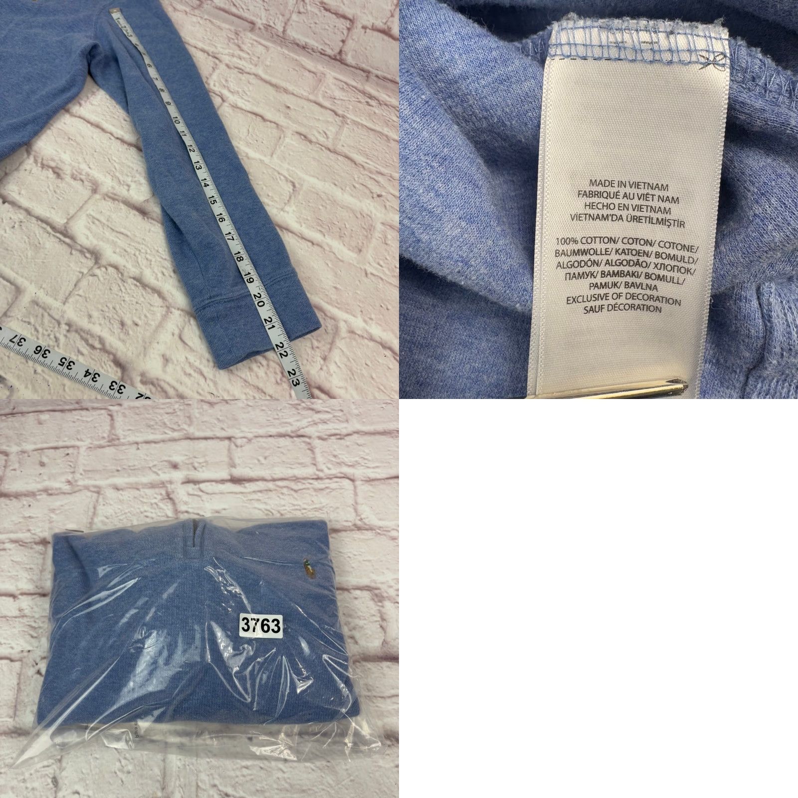 Polo Ralph Lauren Polo Ralph Lauren Sweater Mens Large Blue Estate Rib 1/4 Zip Mock Neck Cotton Size US L / EU 52-54 / 3 - 9 Thumbnail