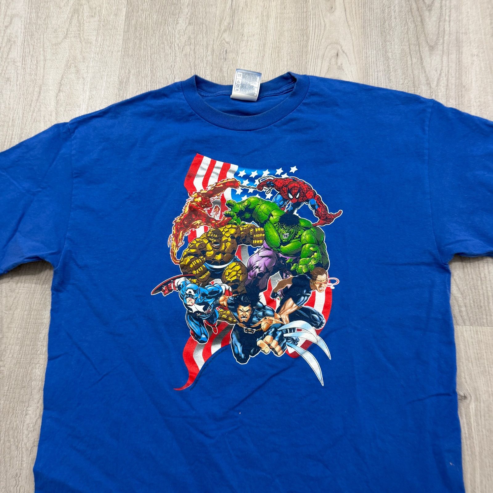 Vintage Vintage Marvel Super Heroes Shirt Men's XL Blue y2k Size US XL / EU 56 / 4 - 2 Thumbnail
