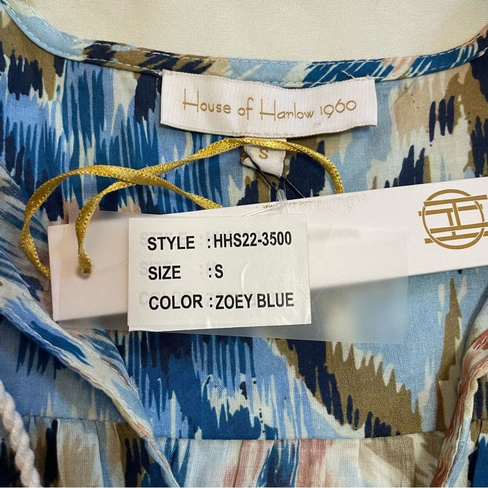 House of Harlow NWT New House Of Harlow Zoey Flutter Sleeve Cotton Blue Blo Size S / US 4 / IT 40 - 8 Thumbnail