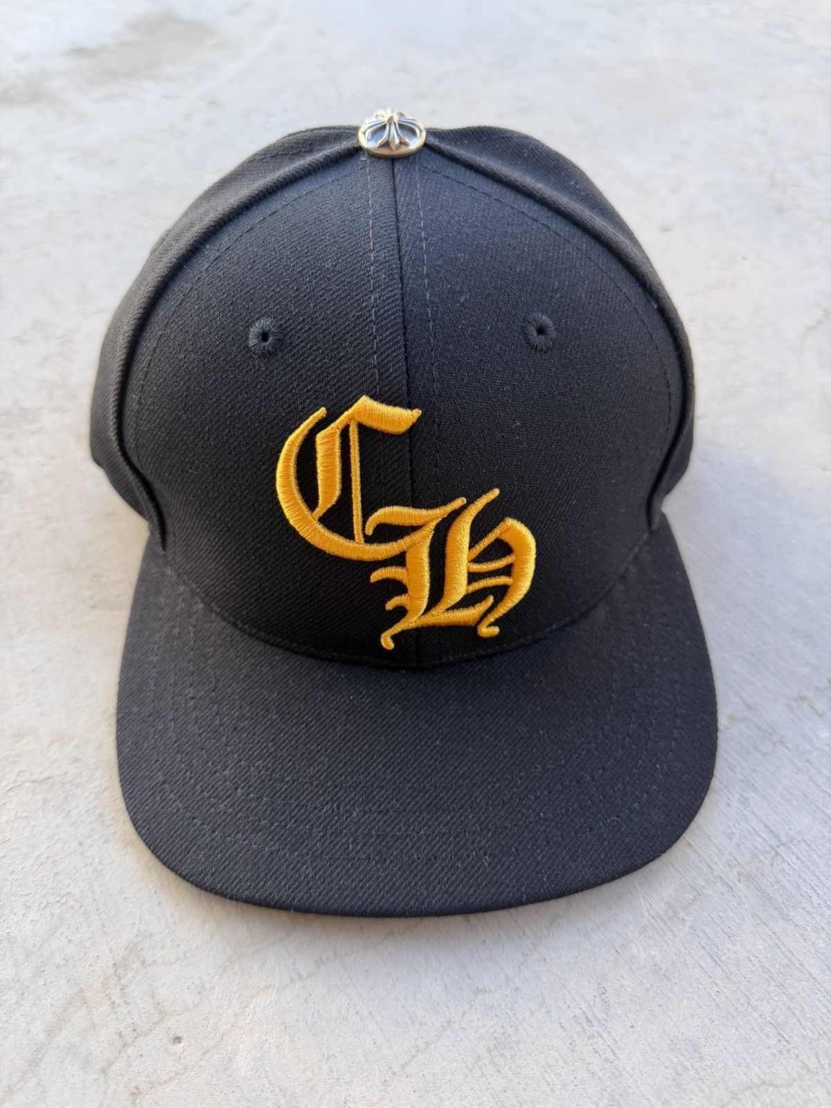 Chrome Hearts Chrome Hearts Black Snapback Hat – Gold Gothic CH Logo New Size ONE SIZE - 2 Thumbnail