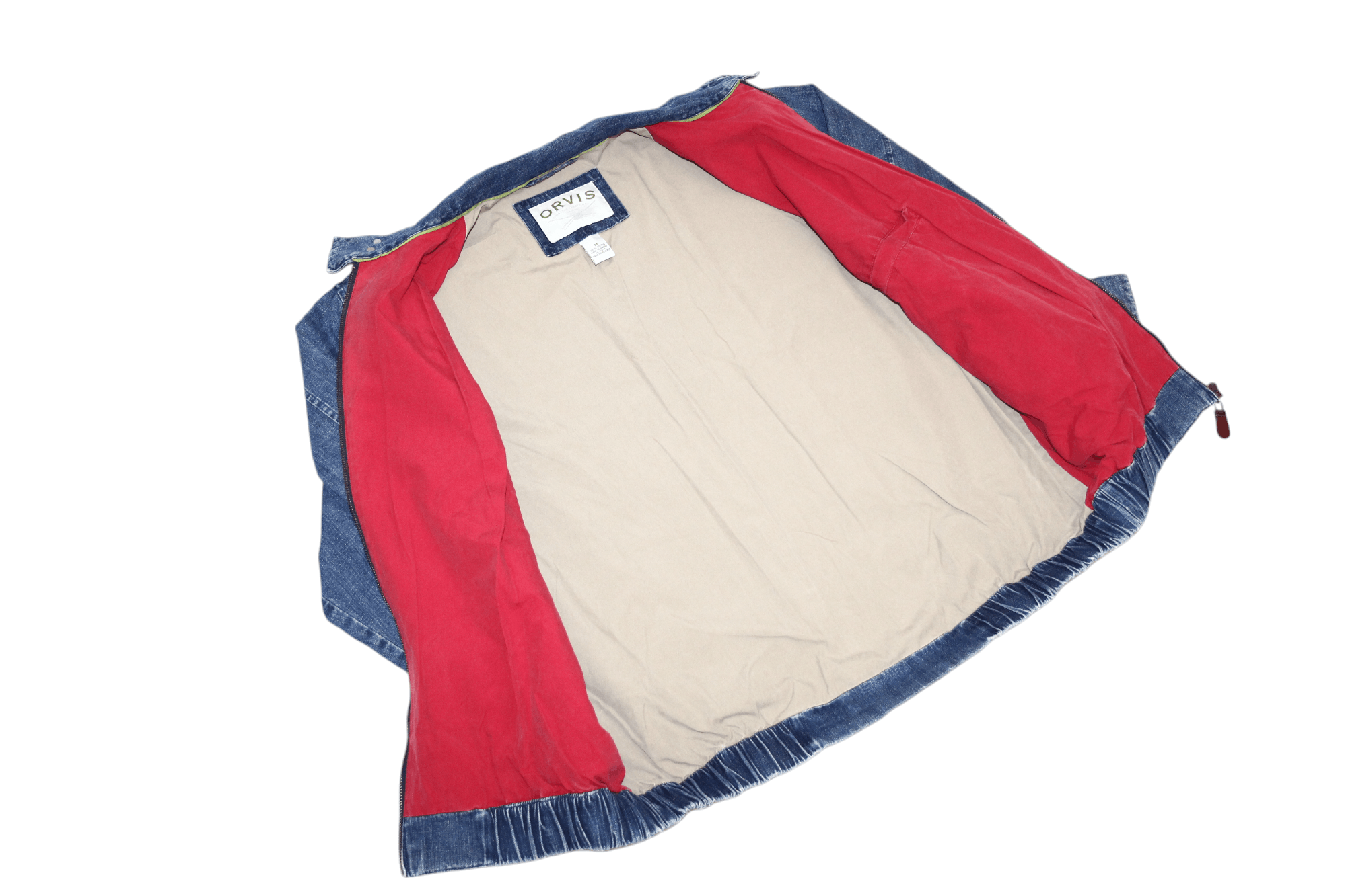 Orvis Vtg 90's ORVIS workers blue wash denim baggy bomber jacket Size US M / EU 48-50 / 2 - 14 Thumbnail