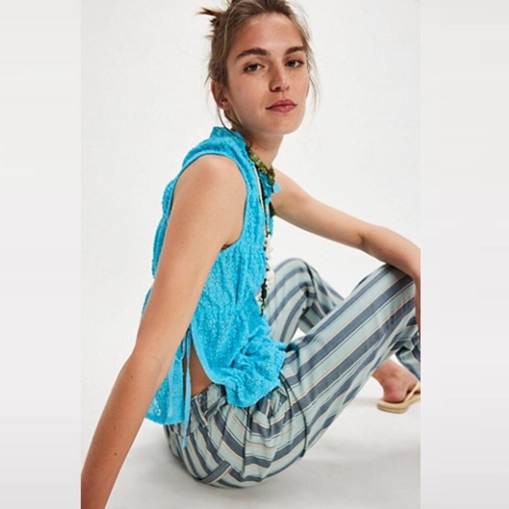 Free People Free People Blue Cinch Me Top Size S Size S / US 4 / IT 40 - 2 Thumbnail