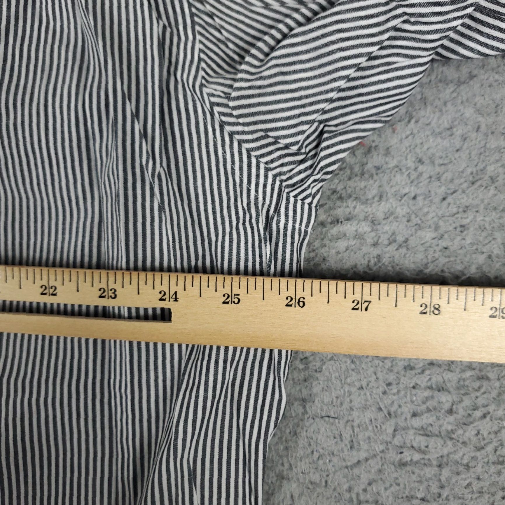 Nautica Nautica Dress Shirt Mens Size 17 Gray Striped Long Sleeve Button-Up Size 46R - 5 Thumbnail
