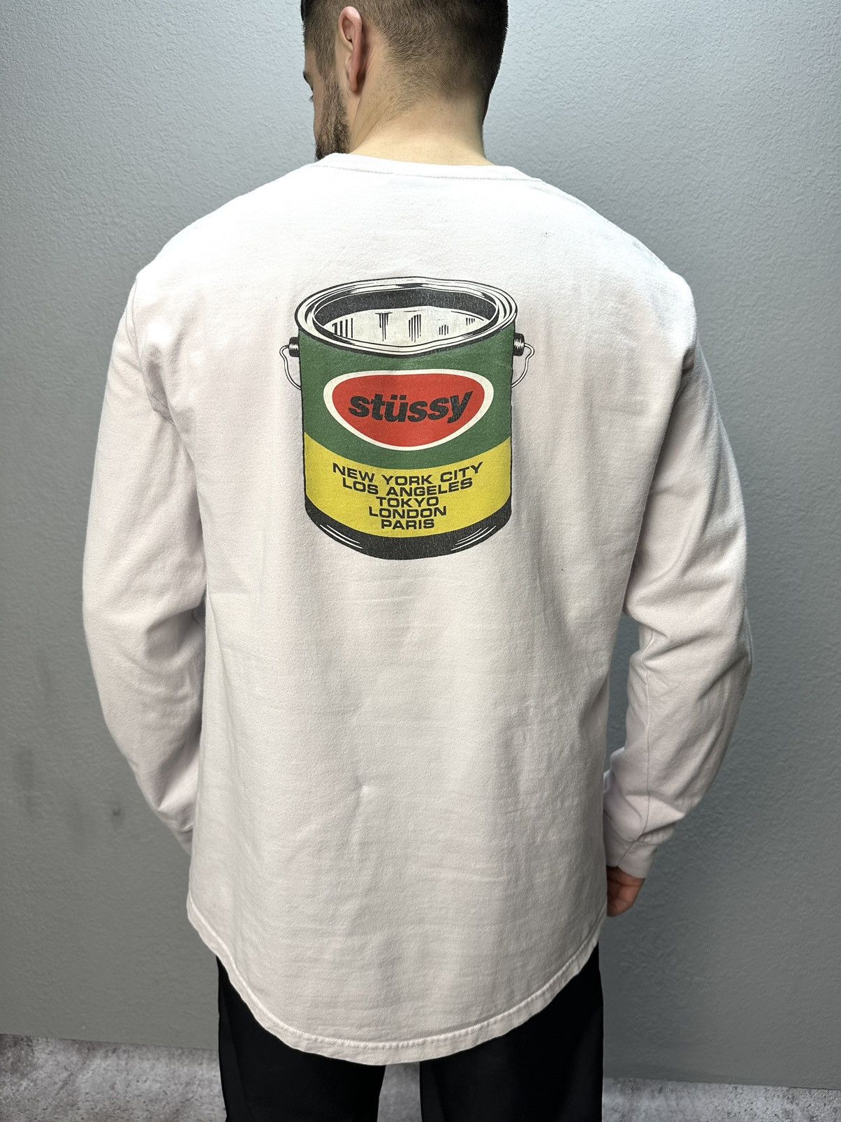 Stussy × Vintage Vintage Stussy Y2K Long Sleeve Big Logo Distressed Size US M / EU 48-50 / 2 - 1 Thumbnail