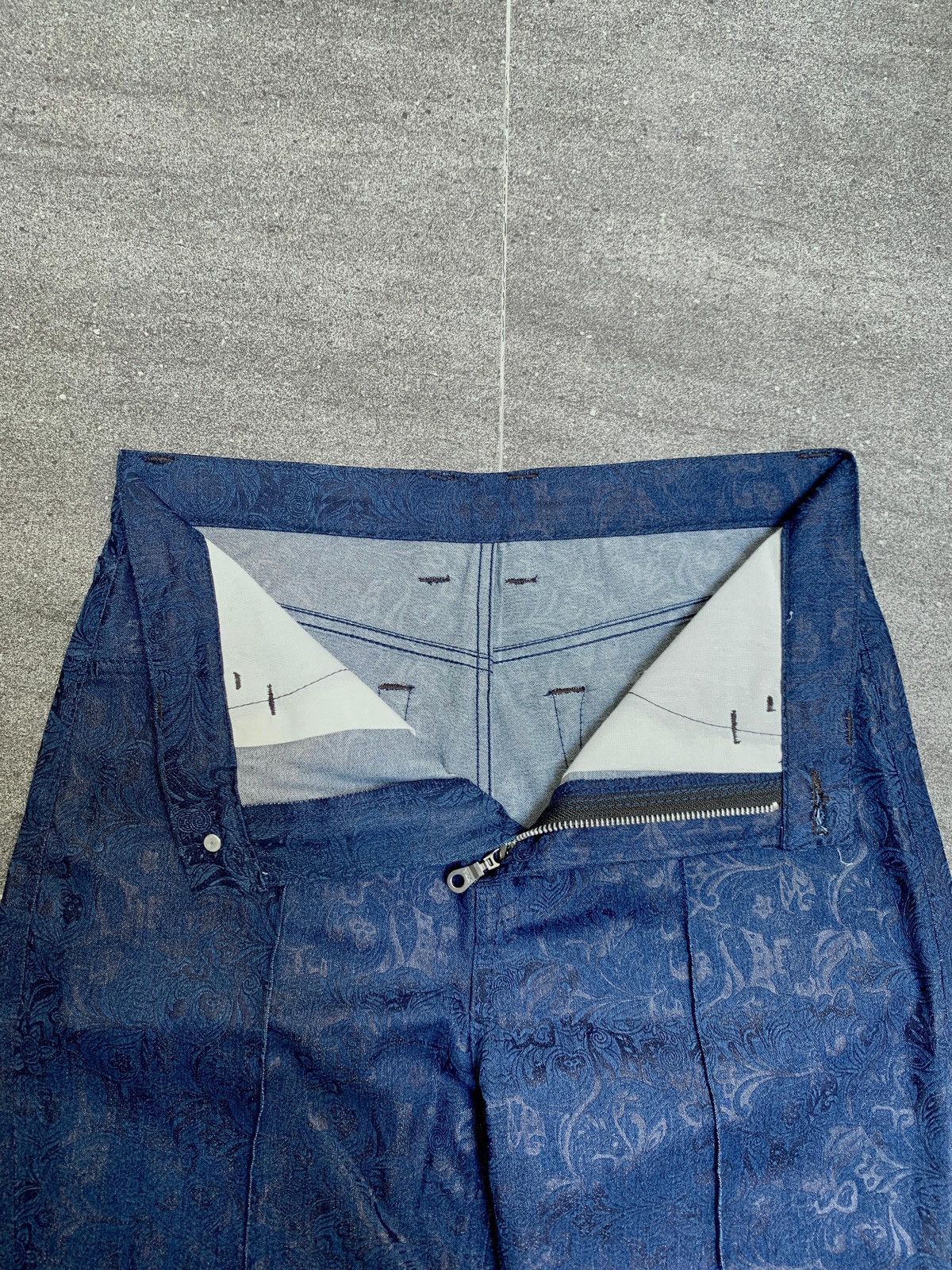 Designer × Handmade Textured Floral Flared Pants Size US 32 / EU 48 - 5 Thumbnail