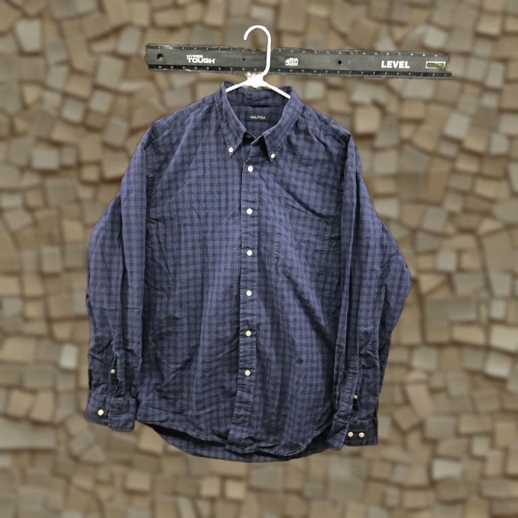 Nautica Nautica Shirt Mens M Long Sleeve Button-Down Collar Blue Purple Plaid Size US M / EU 48-50 / 2 - 1 Thumbnail
