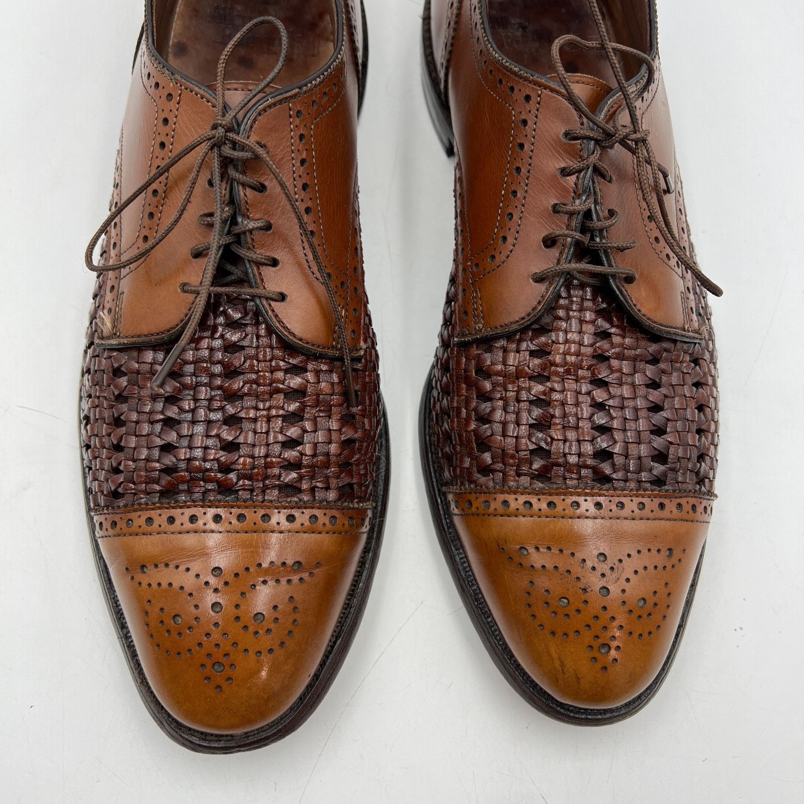 Allen Edmonds Allen Edmonds Sanford Leather Lace Ups In Oak Brown Size US 12 / EU 45 - 2 Thumbnail