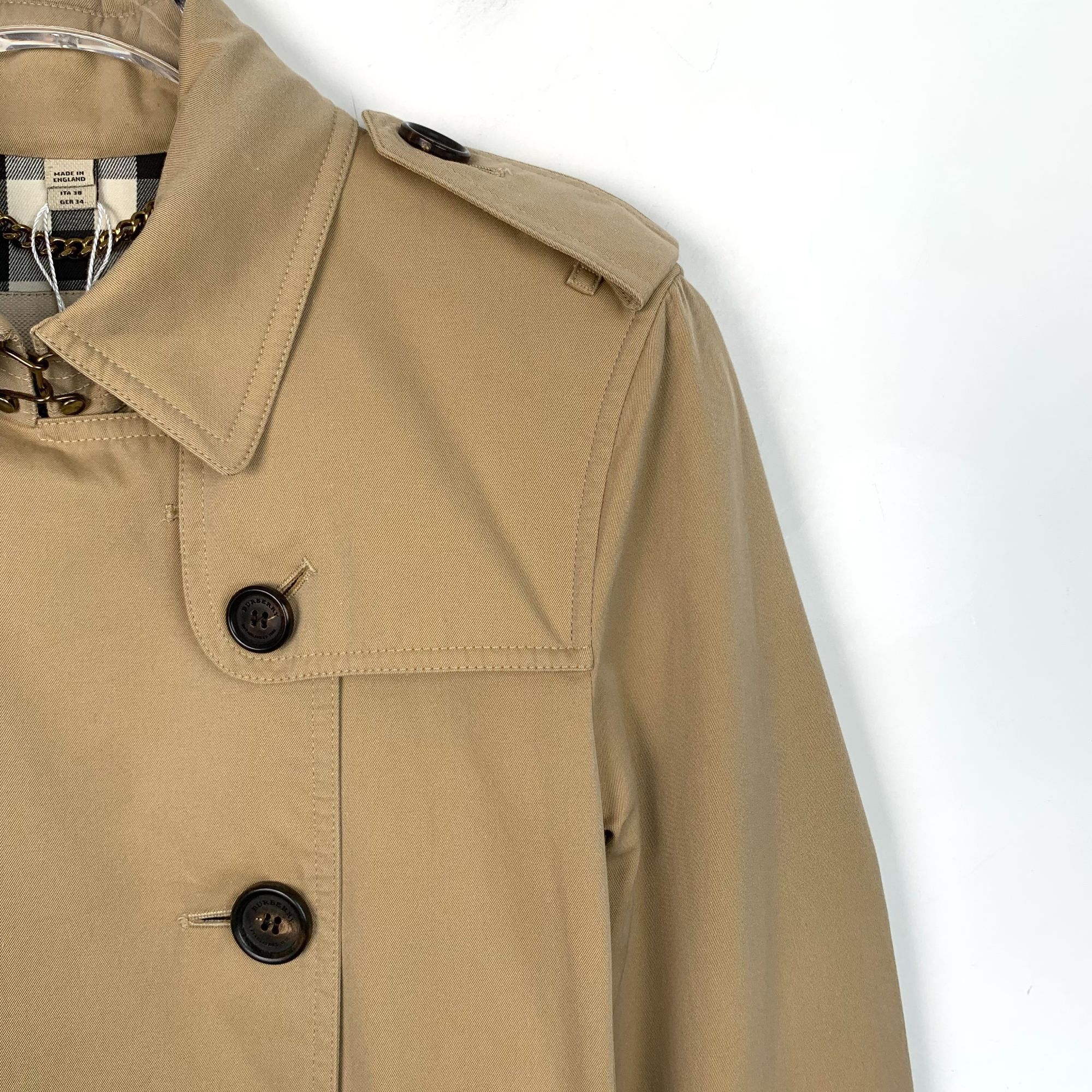 Burberry Burberry Brown Cotton Double-Breasted Belted Trench Coat (Si Size US S / EU 44-46 / 1 - 10 Thumbnail