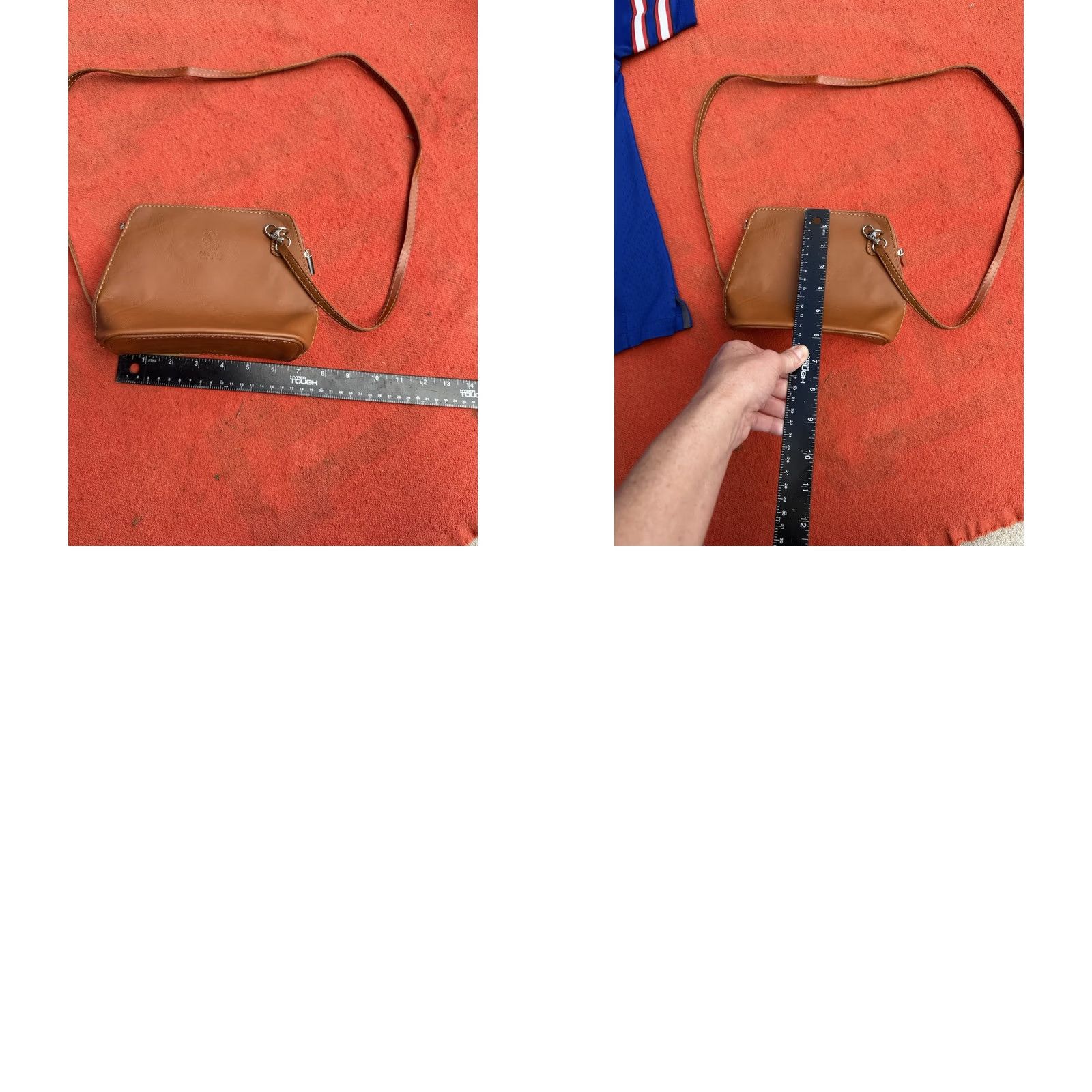 Vera Pelle Vera Pelle Crossbody Bag Small Leather Brown Italy Women's Zip Inner Dividers Silver Hardware Size ONE SIZE - 8 Thumbnail