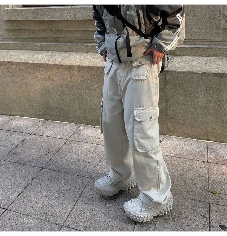 Japanese Brand × Vintage Cargo Pants Black- Korean Streetwear Style Pants Size US 32 / EU 48 - 7 Thumbnail