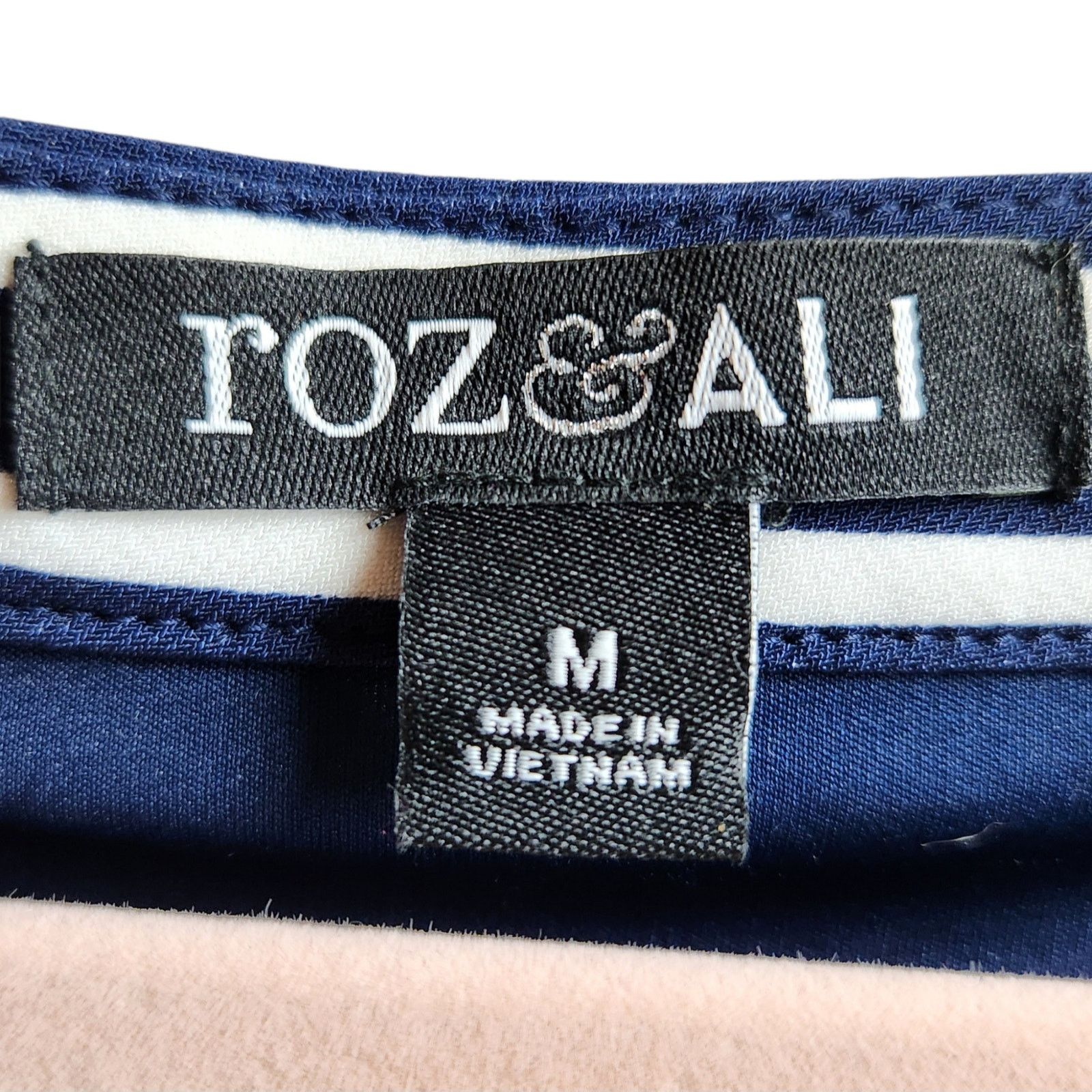 Other Roz & Ali Navy and White Midi Dress - Size M - 3/4 Sleeves Size M / US 6-8 / IT 42-44 - 3 Thumbnail