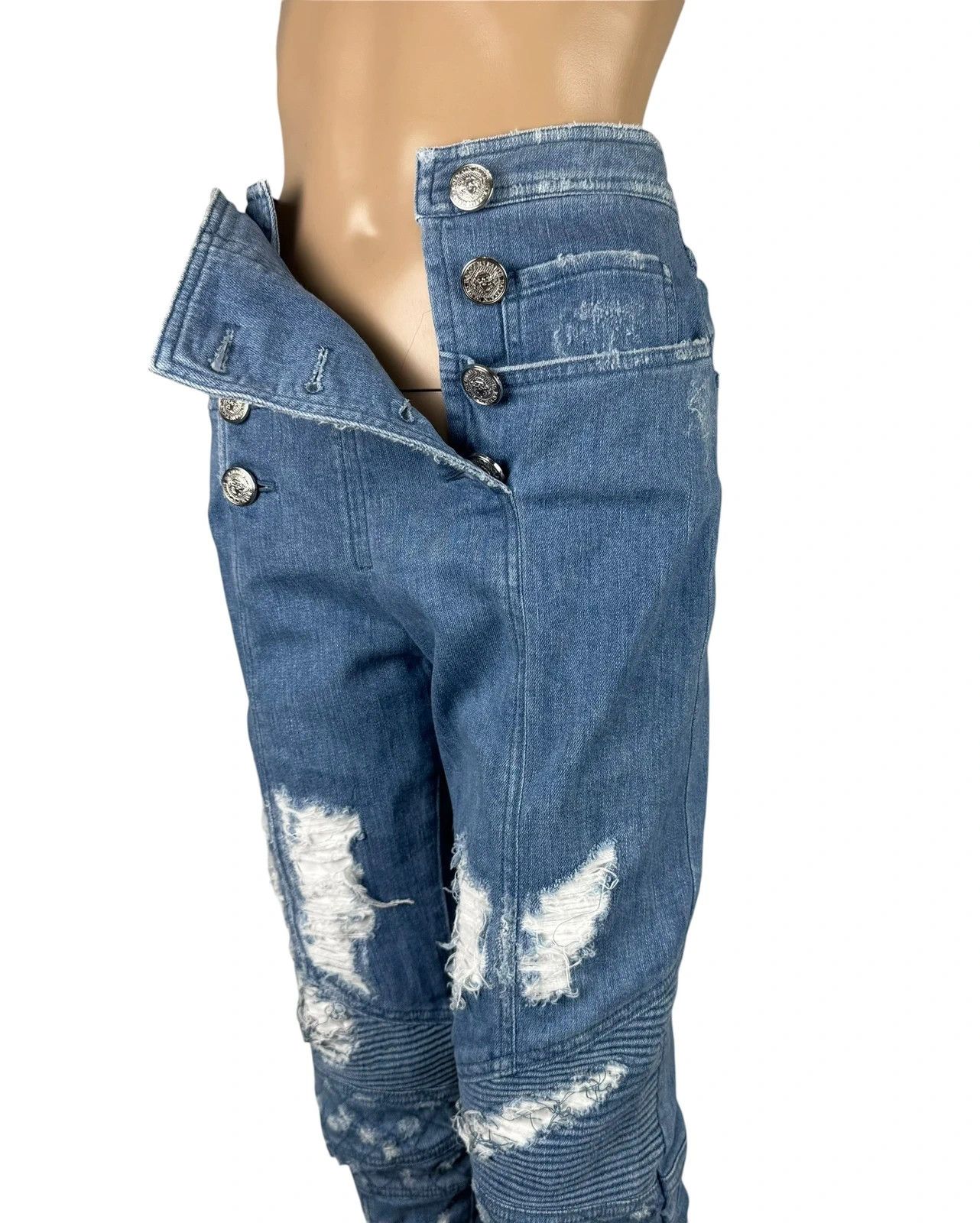 Balmain Balmain Moyen Jeans Distressed Retro High Rise size 40 Size 28" / US 6 / IT 42 - 9 Thumbnail