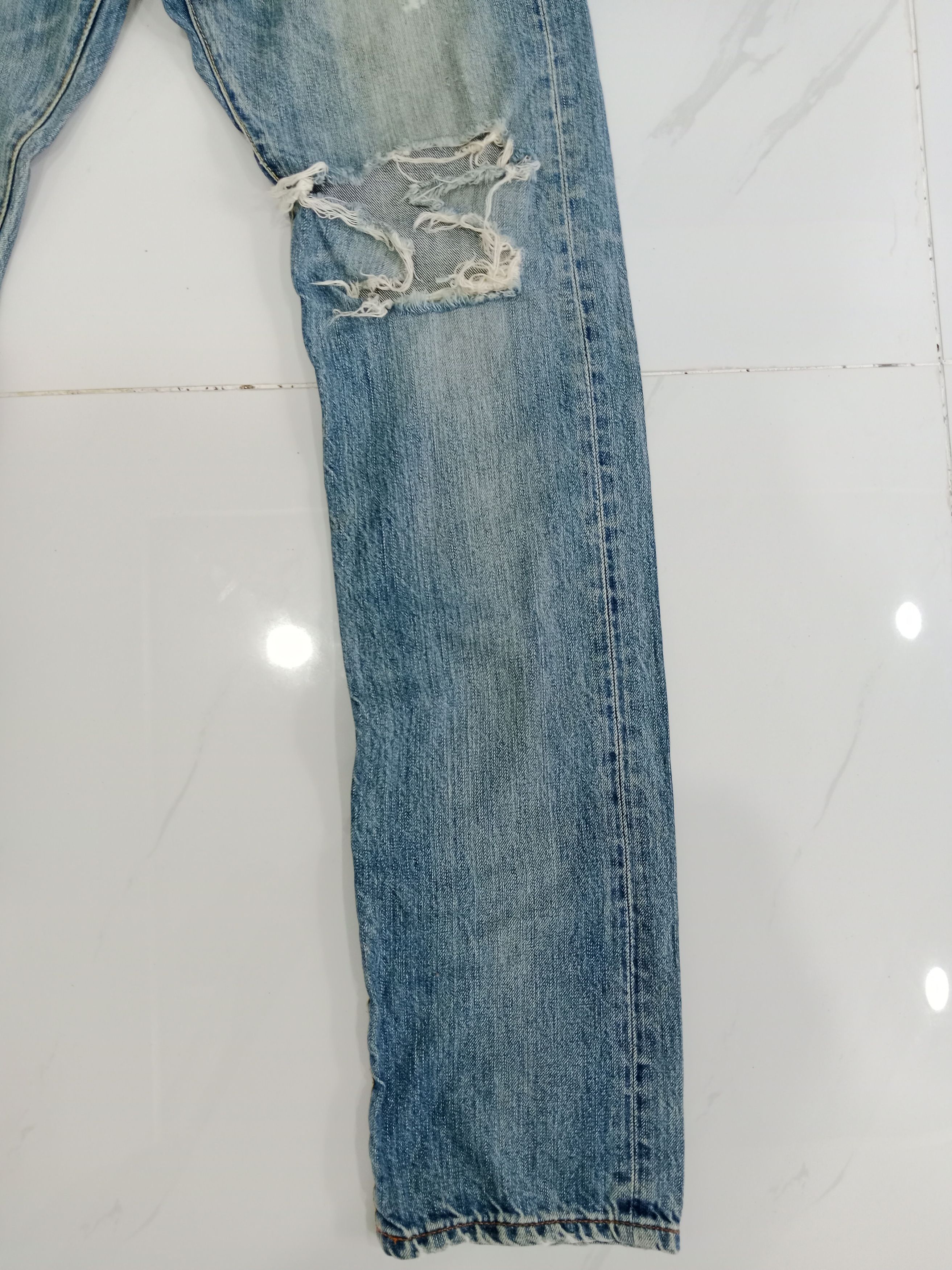 Japanese Brand The Stooge & Co Distressed Jeans Blue Denim Size US 31 - 7 Thumbnail