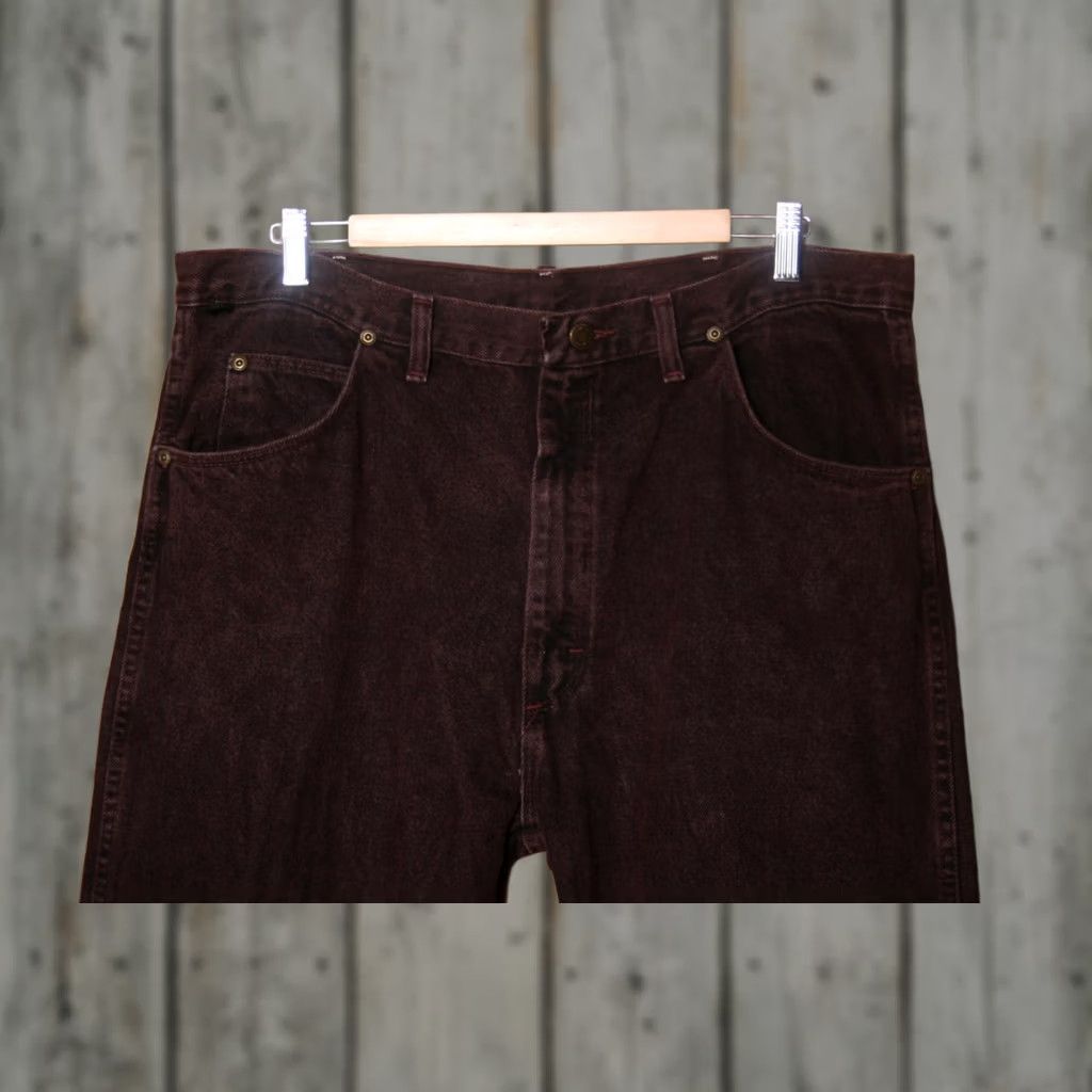 Wrangler VINTAGE Wrangler Jeans Burgundy 37x32 Tapered Fit 37 Waist 38x34 Made in USA Mens Denim Clothing Shirt? Size US 37 - 1 Thumbnail