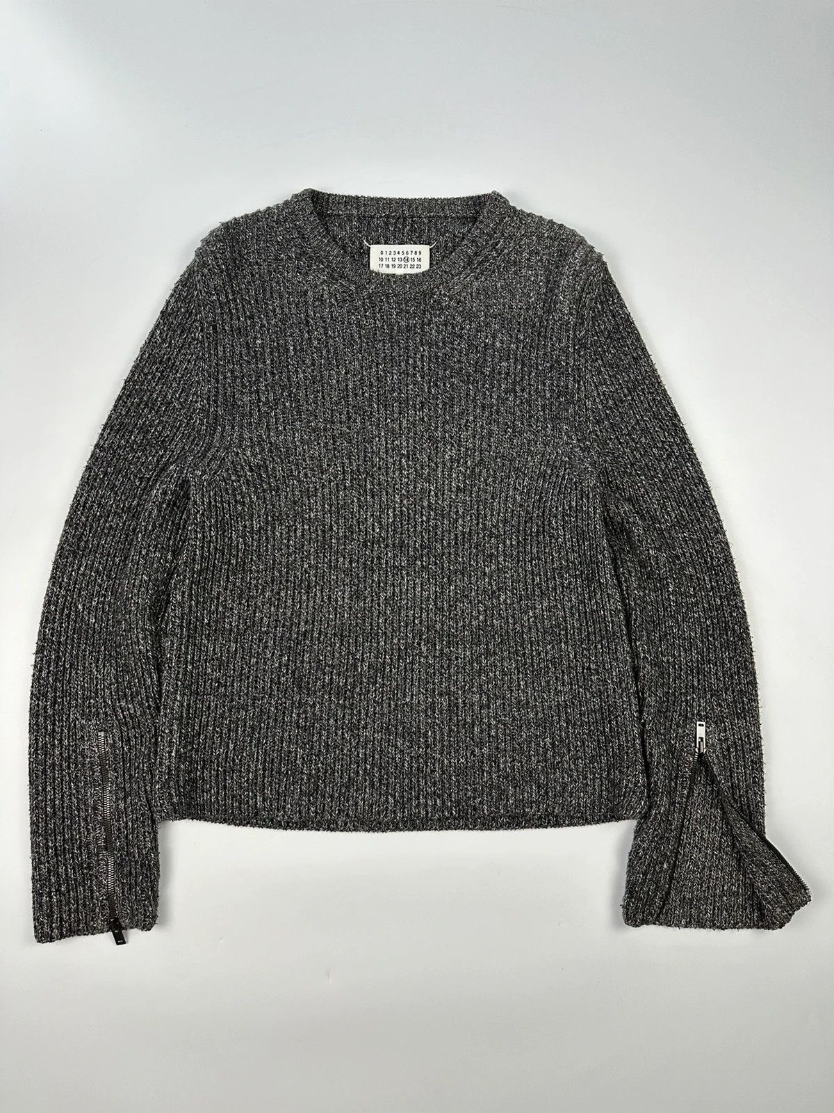 Maison Margiela Maison Margiela FW2017 Line 14 Grey Knit Sweater Zip Sleeves Size US M / EU 48-50 / 2 - 1 Thumbnail