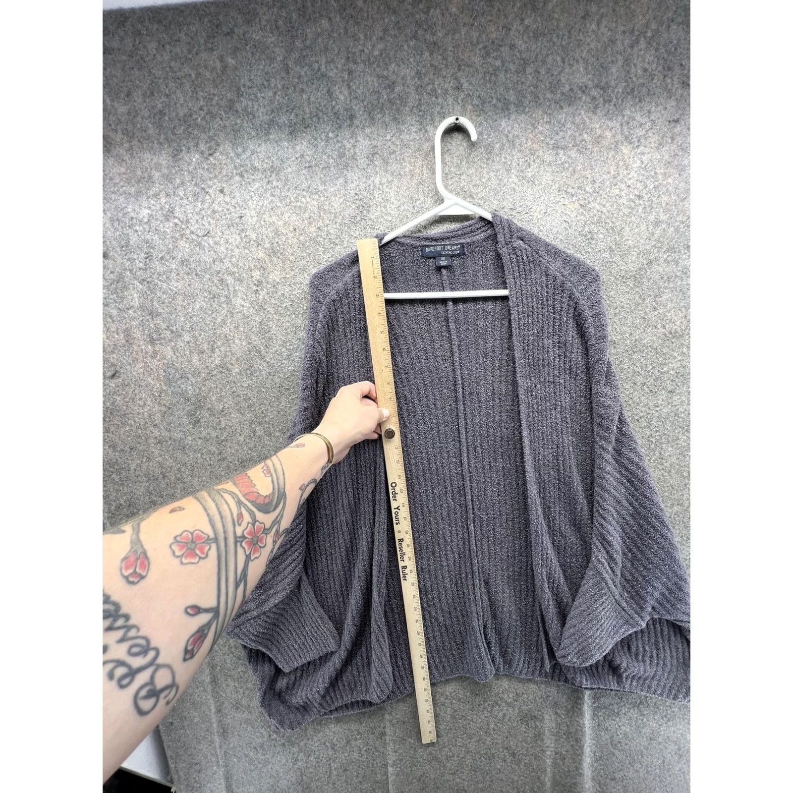 Vintage Barefoot Dreams Cardigan Womens 2X Gray CozyChic Lite Open Front Plus Size Dolman Sleeve Knit Open Front Lightweight Casual Fall Womens Size XXL / US 16-18 / IT 52-54 - 3 Thumbnail
