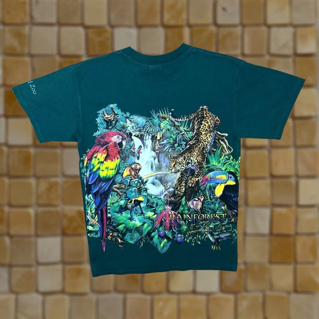 Habitat VINTAGE Habitat T-Shirt Green 90s Brevard Zoo Rainforest Wildlife Tourist Graphic M Men Shirt Short Sleeve Community Canada Size US M / EU 48-50 / 2 - 1 Thumbnail