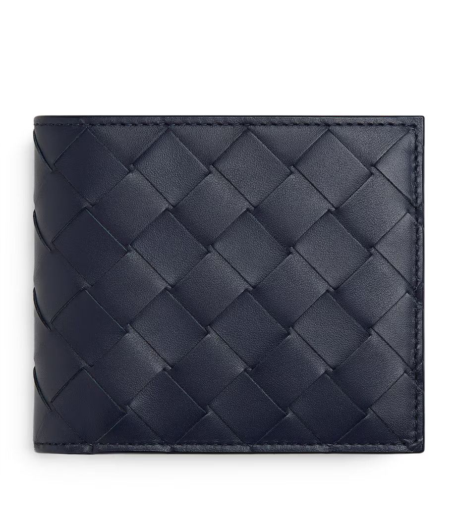 Bottega Veneta o1bcso1str1025 Size:OS / Intrecciato Bi-Fold Wallet in Navy Size ONE SIZE - 1 Thumbnail