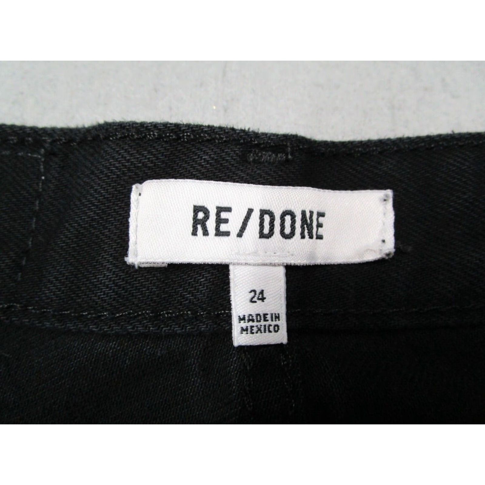 RE/DONE RE/DONE Jeans Women 24 Black Stove Pipe Button Fly Cropped Denim 27 Inseam 5-Pocket Stretch Size 42" / US 20 - 2 Thumbnail